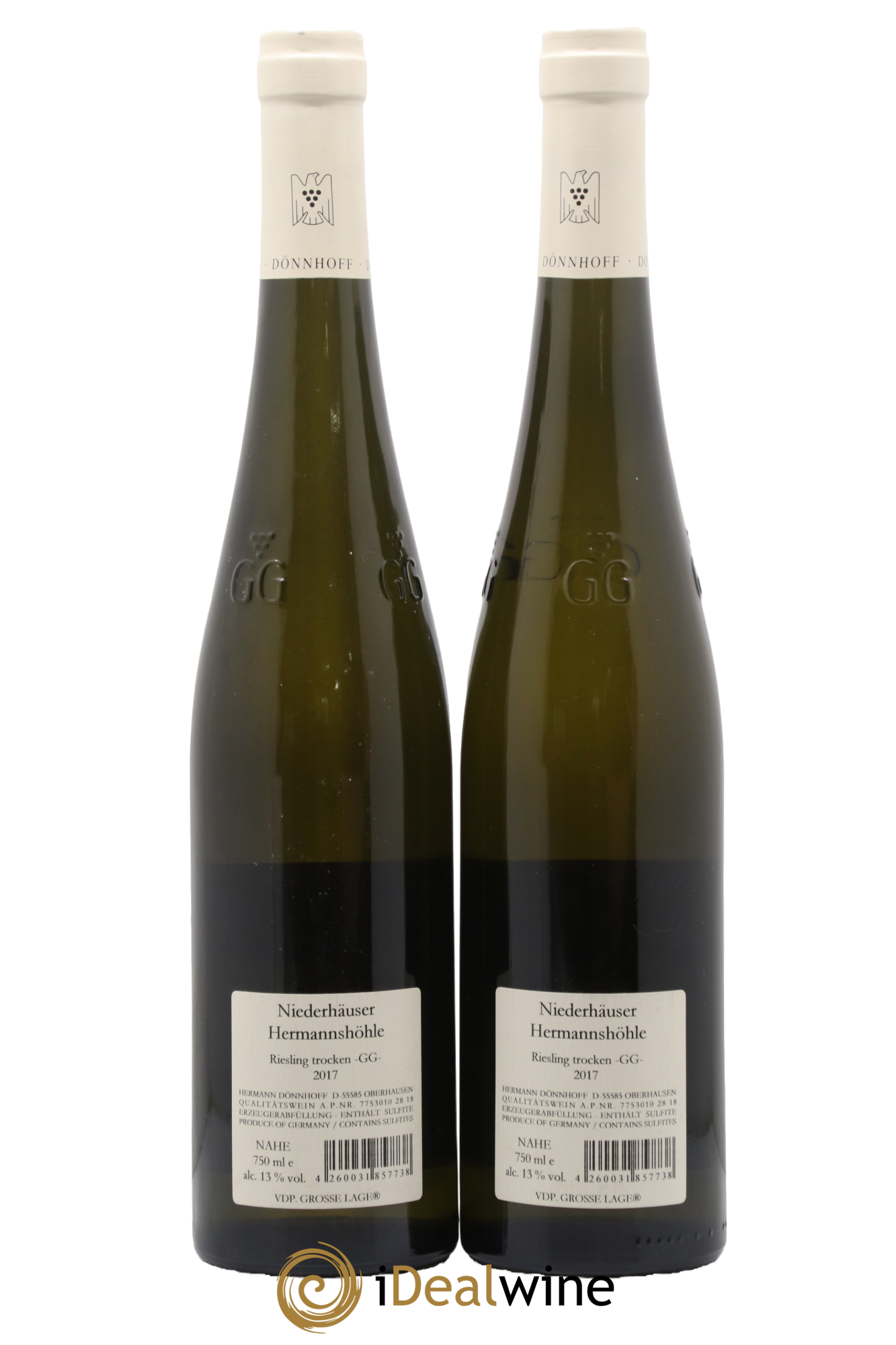 Riesling GG Niederhauser Hermannshohle Trocken Donnhoff 2017 - Lot of 2 bottles - 1