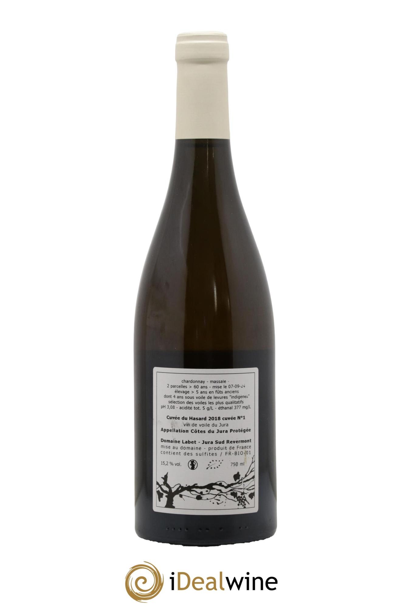 Côtes du Jura Vin de voile Chardonnay du Hasard Romain - Julien  - Charline Labet 2018 - Lotto di 1 bottiglia - 1