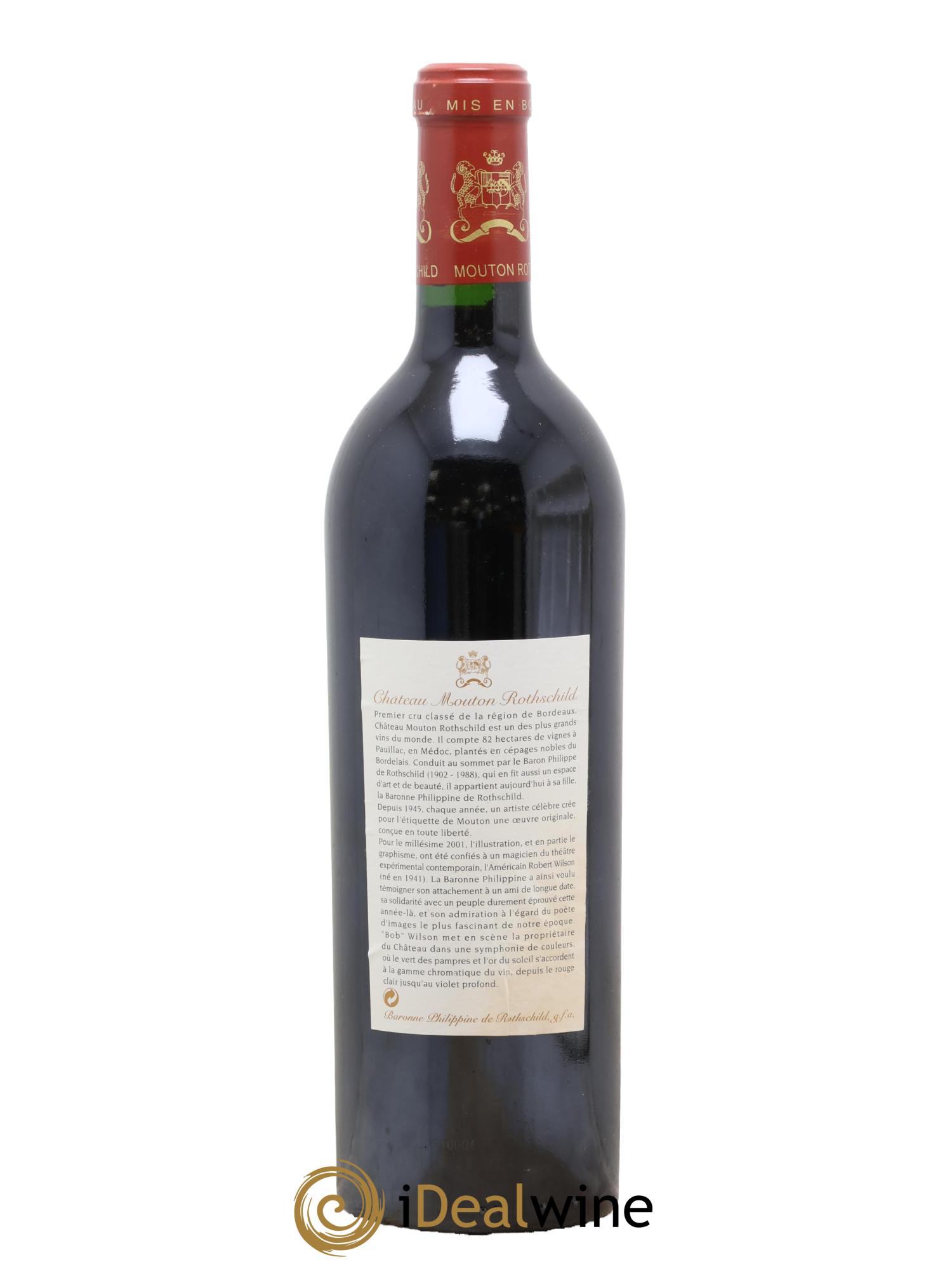 Château Mouton Rothschild 1er Grand Cru Classé 2001 - Lot de 1 bouteille - 1