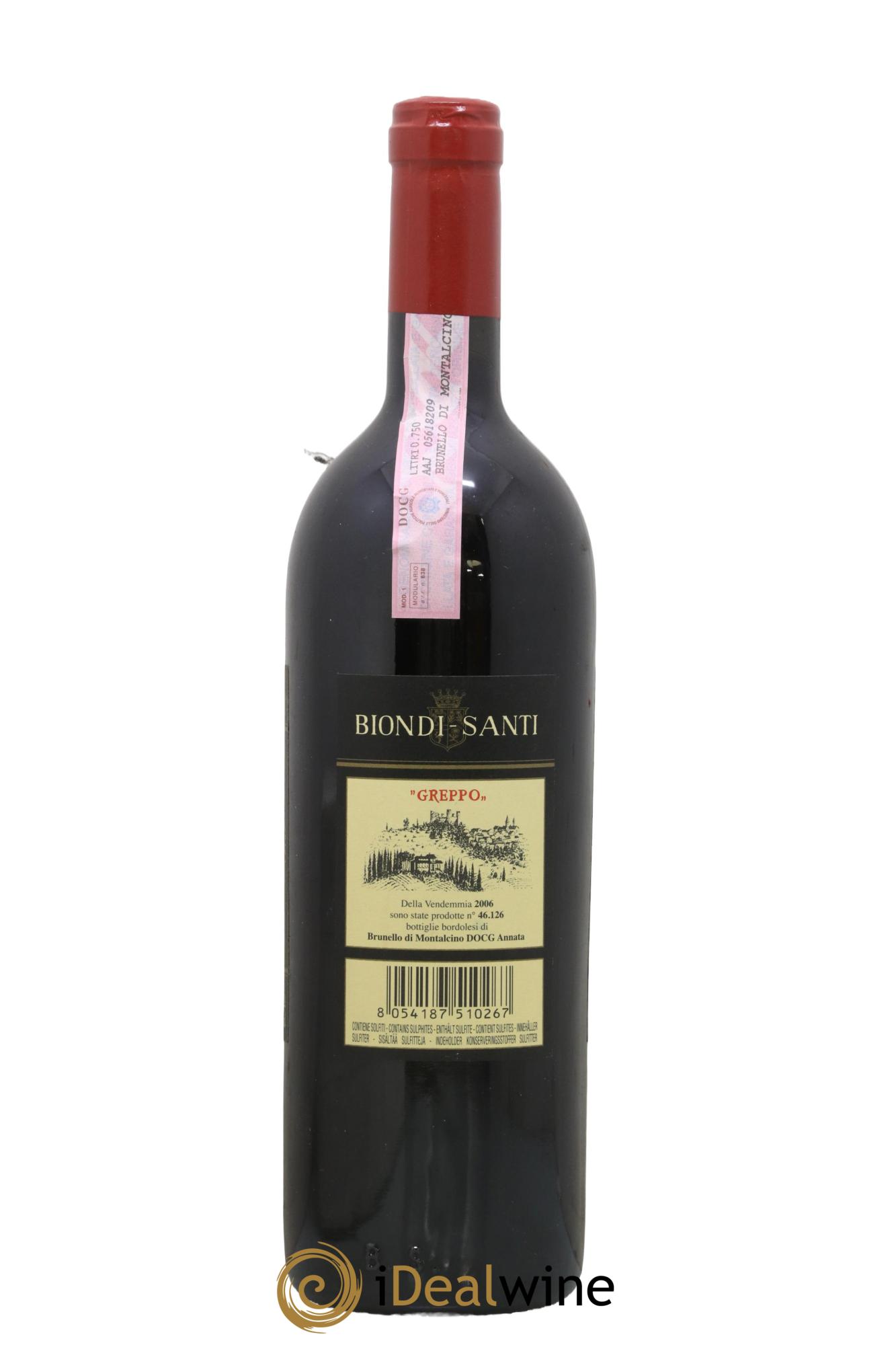 Brunello di Montalcino DOCG Biondi-Santi Tenuta Greppo 2006 - Posten von 1 Flasche - 1