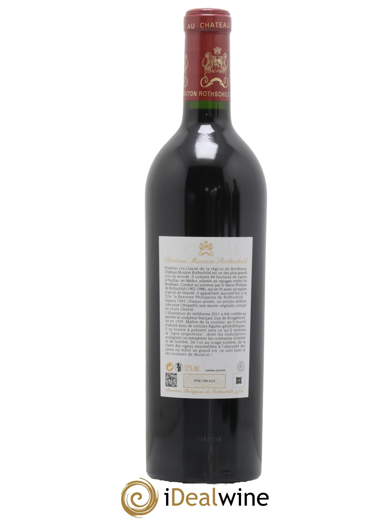Château Mouton Rothschild 1er Grand Cru Classé 2011 - Lot de 1 bouteille - 1
