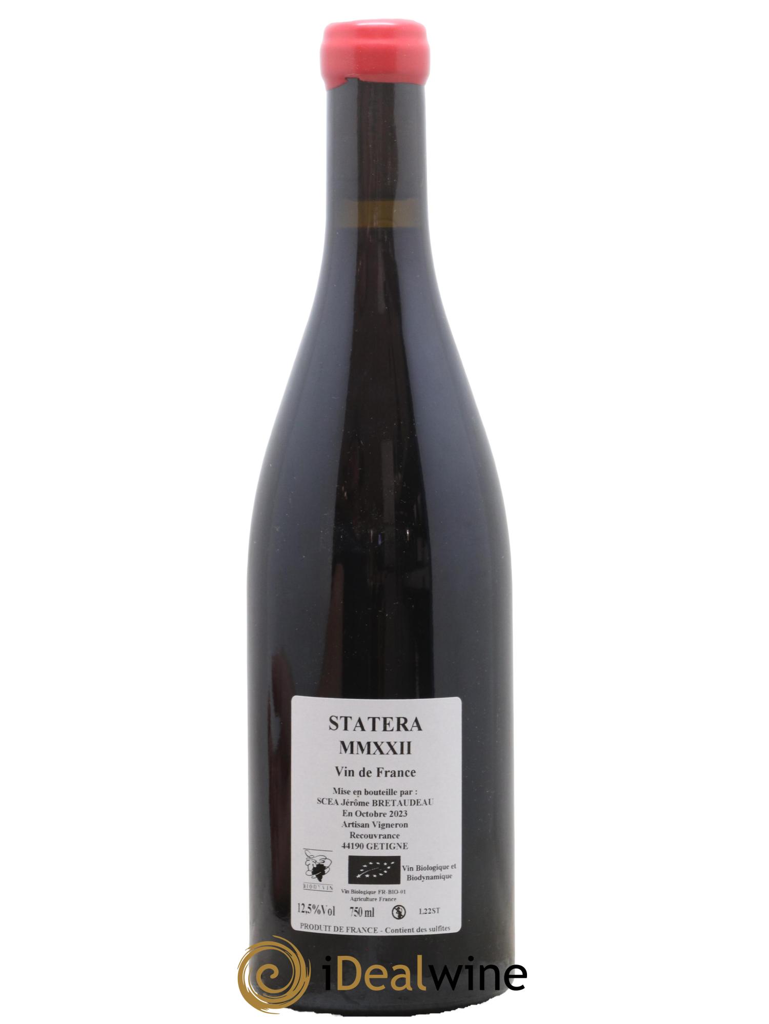 Vin de France Statera Jérôme Bretaudeau - Domaine de Bellevue 2022 - Lot de 1 bouteille - 1