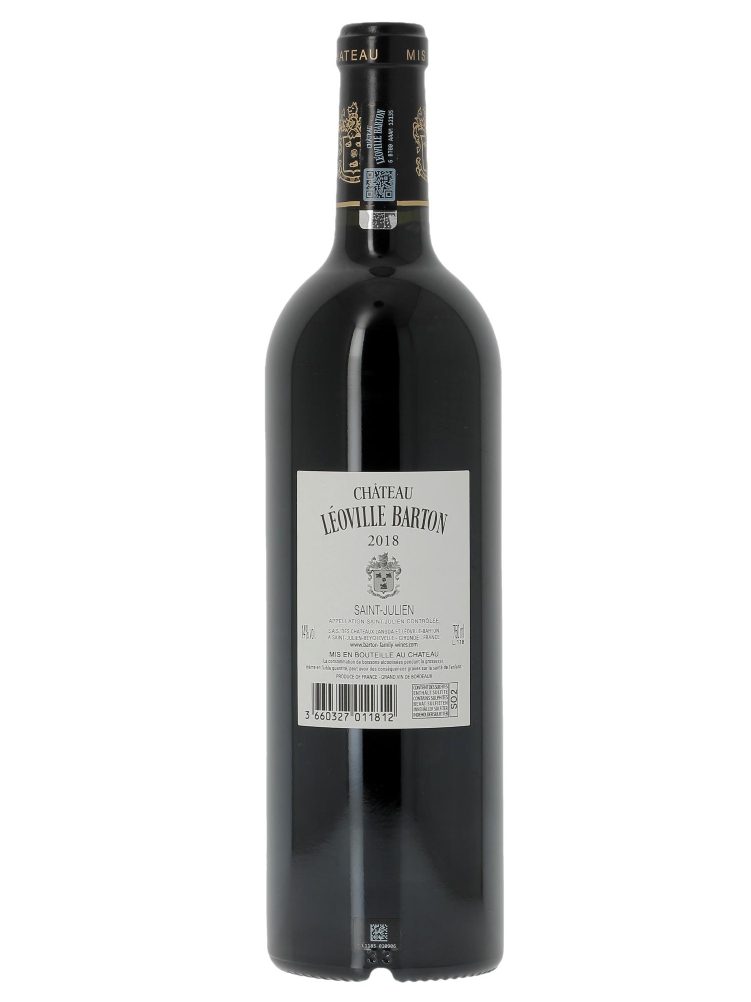 Château Léoville Barton 2ème Grand Cru Classé (CBO à partir de 3 bts) 2018 - Lot de 1 bouteille - 1