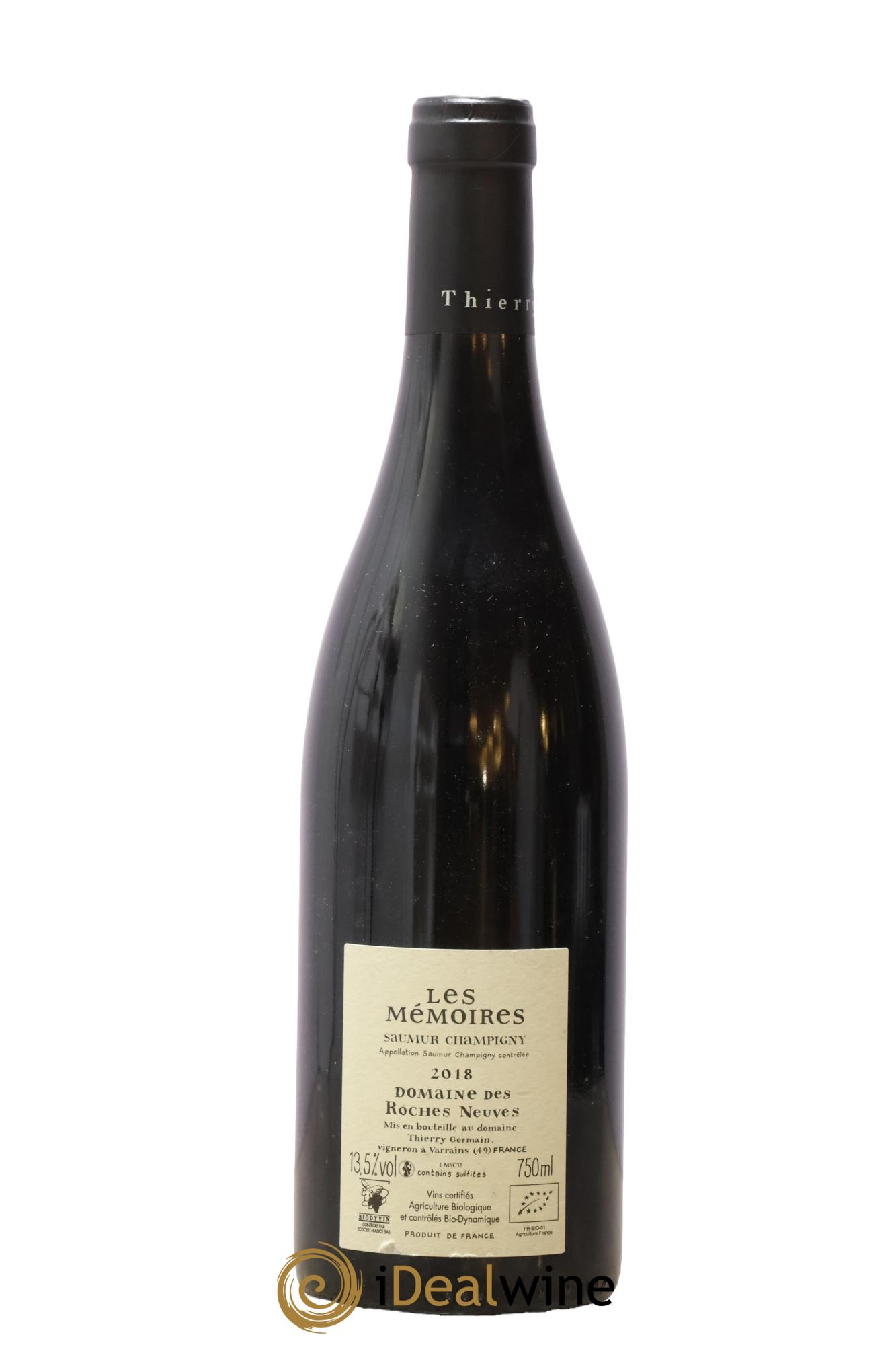 Saumur-Champigny Les Mémoires Domaine des Roches Neuves - Thierry Germain 2018 - Lot de 1 bouteille - 1