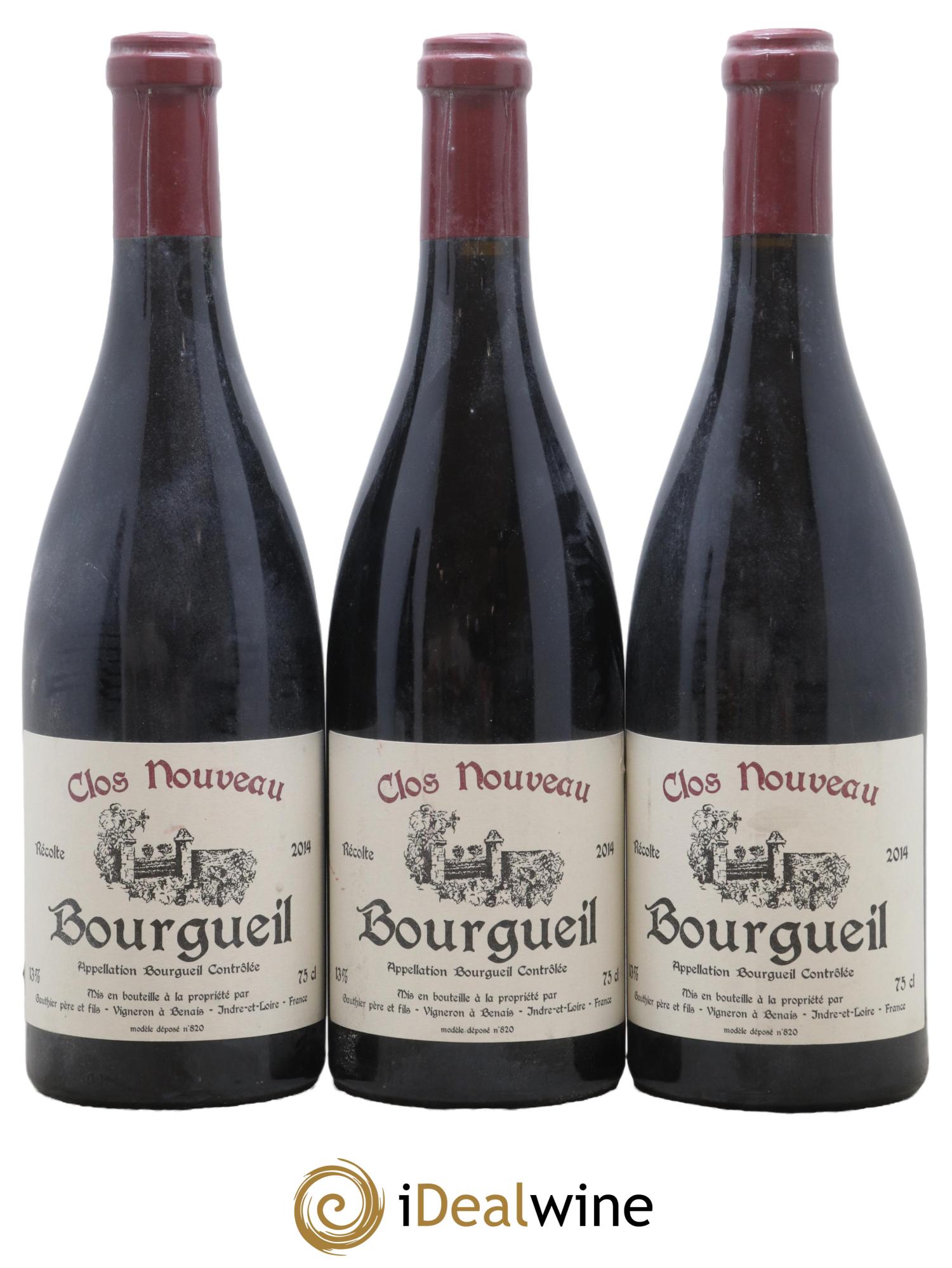 Bourgueil Clos Nouveau Domaine du Bel Air 2014 - Lot de 3 bouteilles - 0