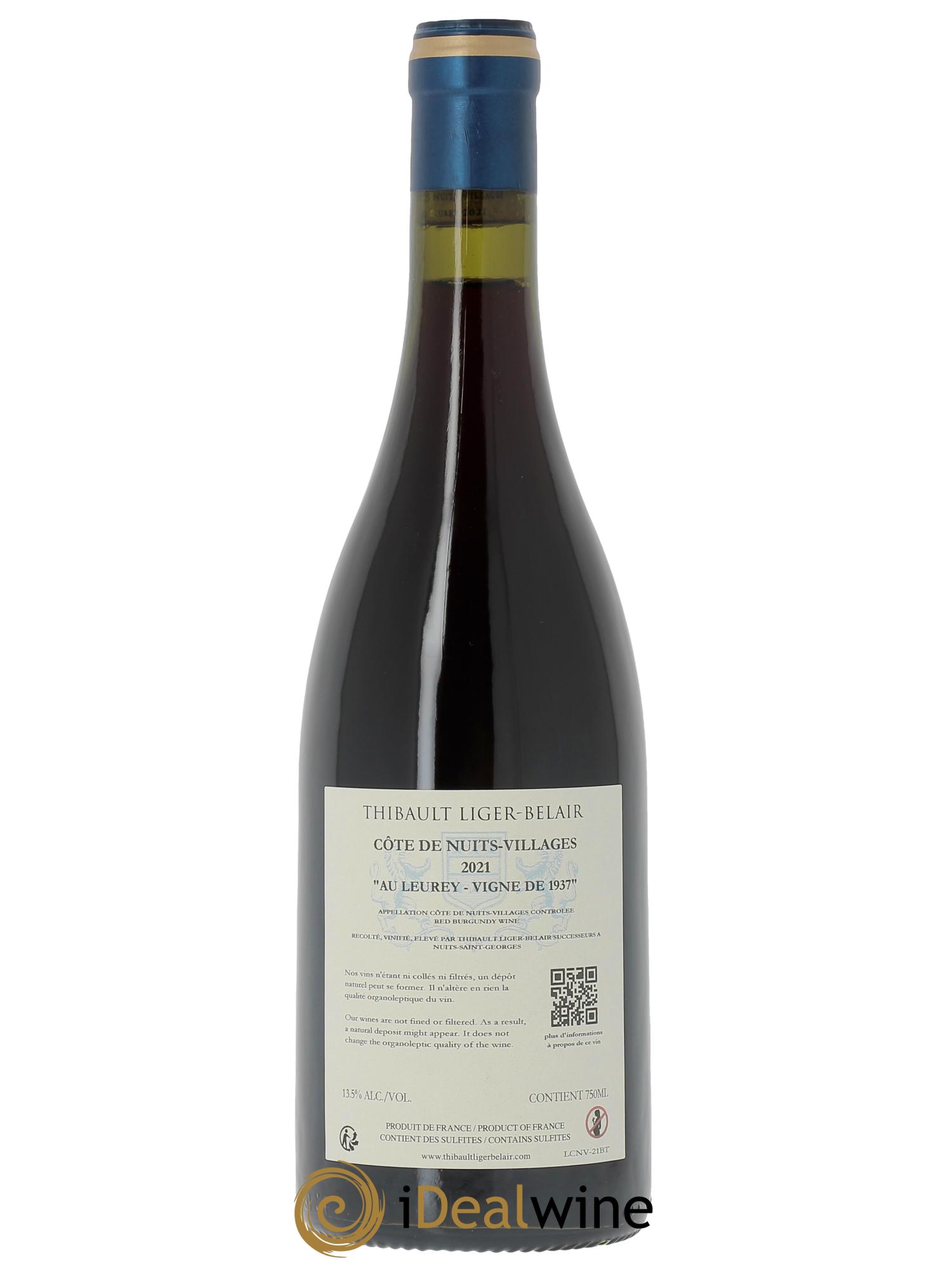 Côtes de Nuits-Villages Au Leurey - Vigne de 1937 Thibault Liger-Belair  2021 - Lot de 1 bouteille - 1