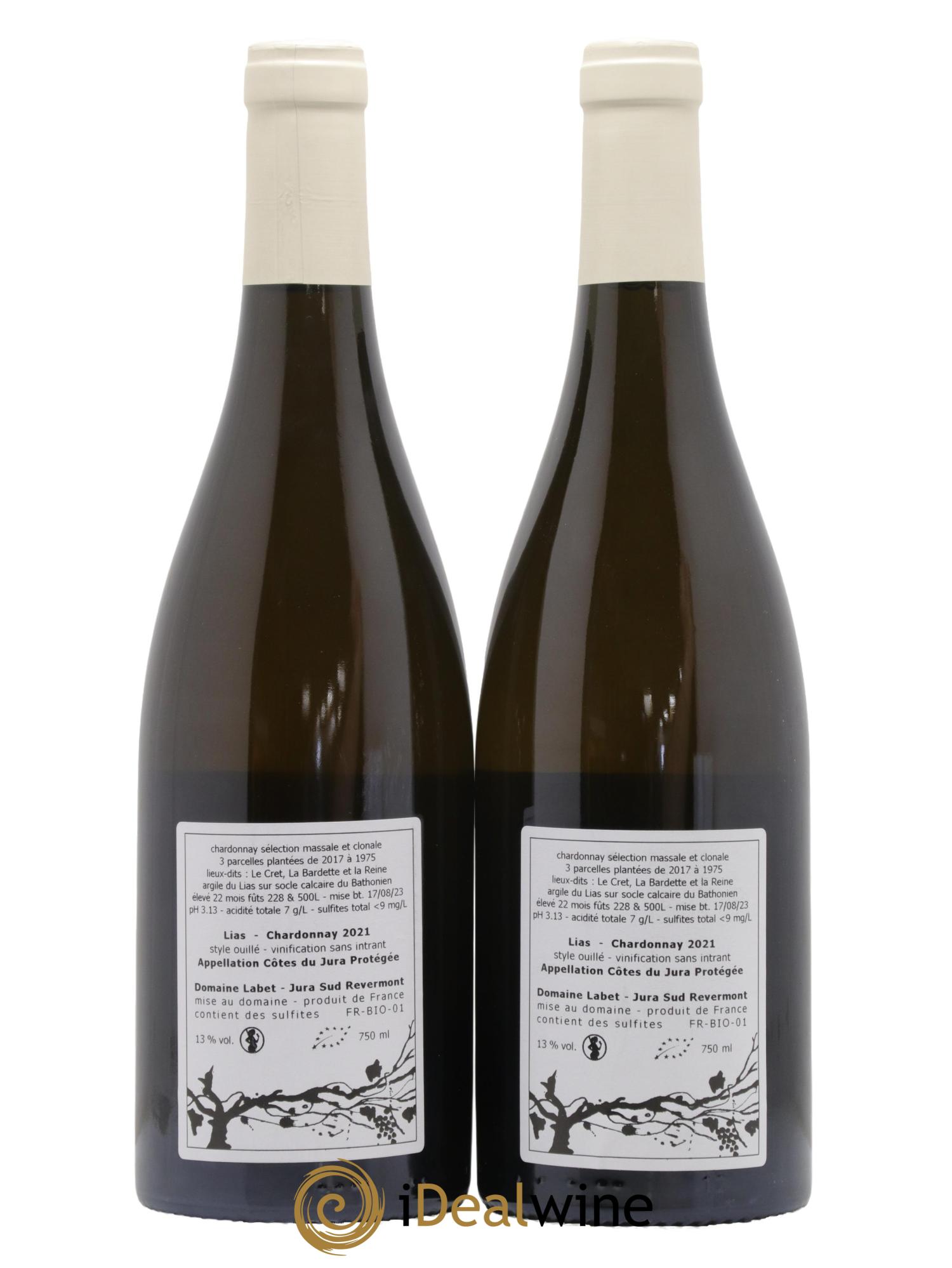 Côtes du Jura Chardonnay Lias Romain - Julien - Charline Labet 2021 - Lot de 2 bouteilles - 1