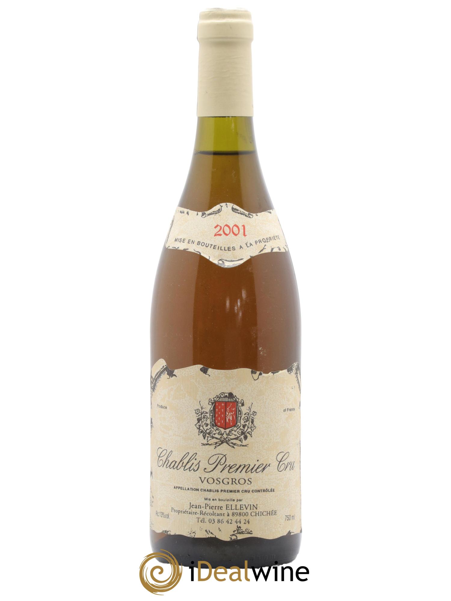 Chablis 1er Cru Vosgros Ellevin 2001 - Lot de 1 bouteille - 0