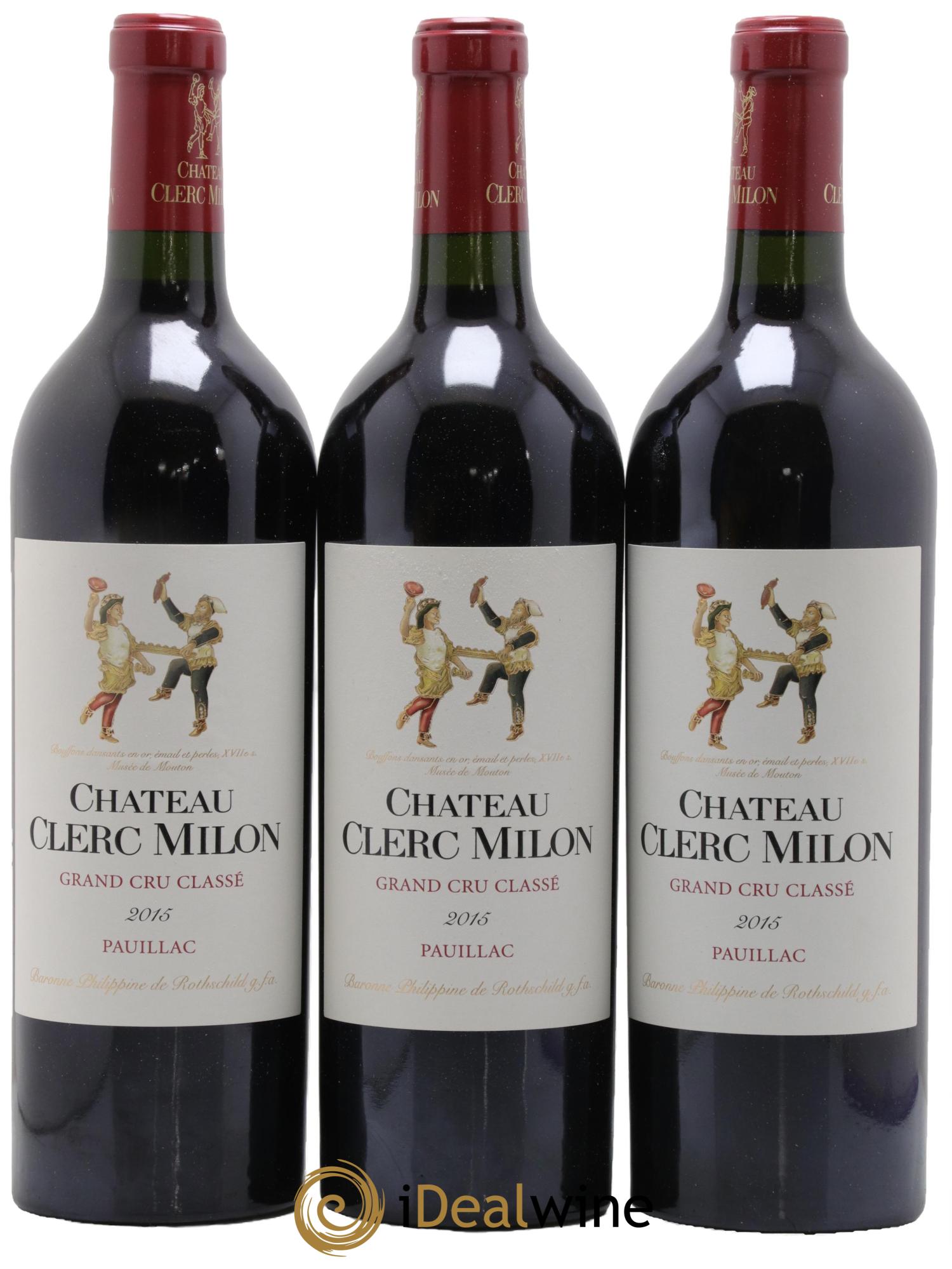 Château Clerc Milon 5ème Grand Cru Classé 2015 - Lot de 3 bouteilles - 0