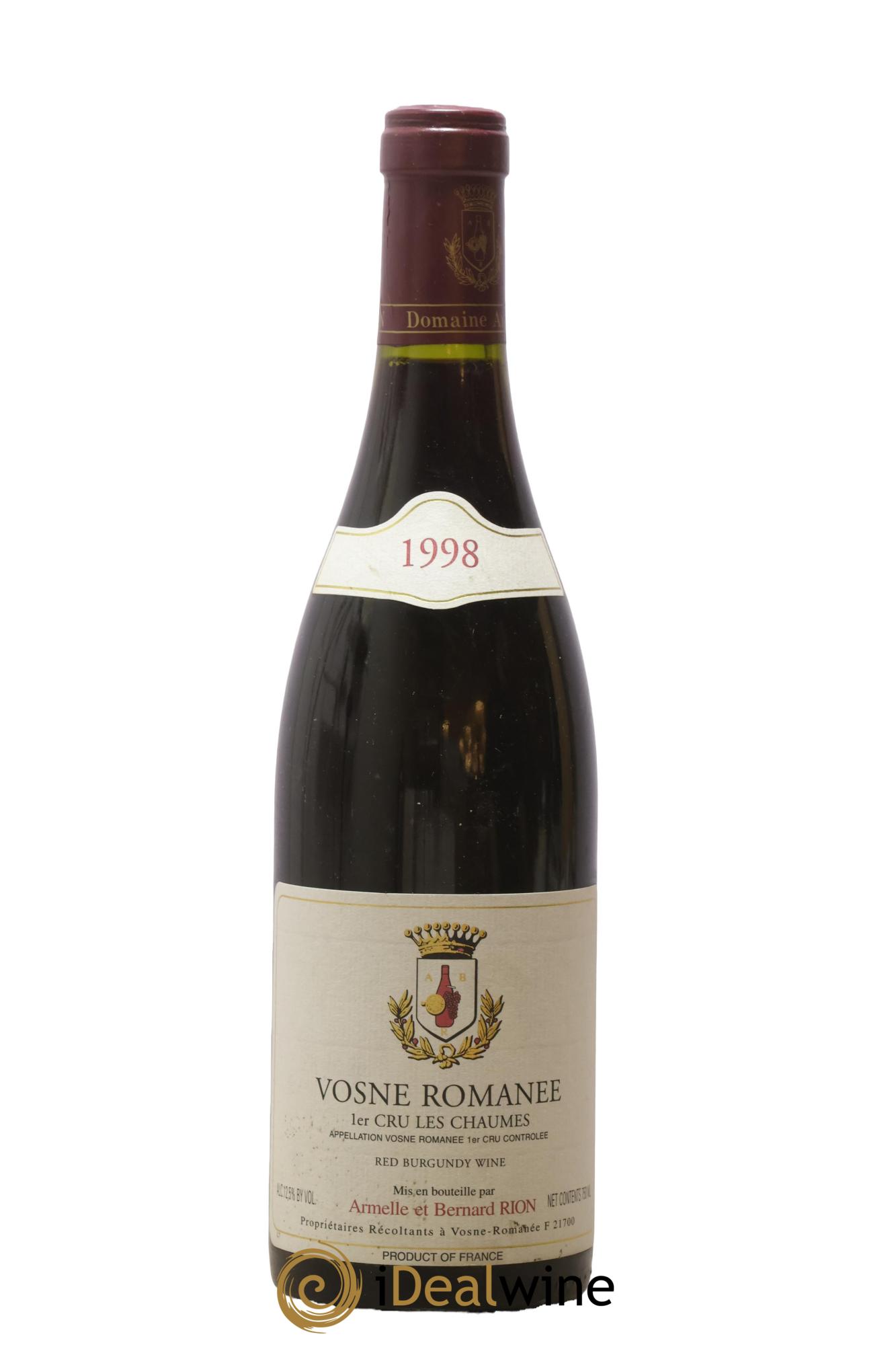 Vosne-Romanée 1er Cru Les Chaumes - Armelle et Bernard Rion 1998 - Lot of 1 bottle - 0