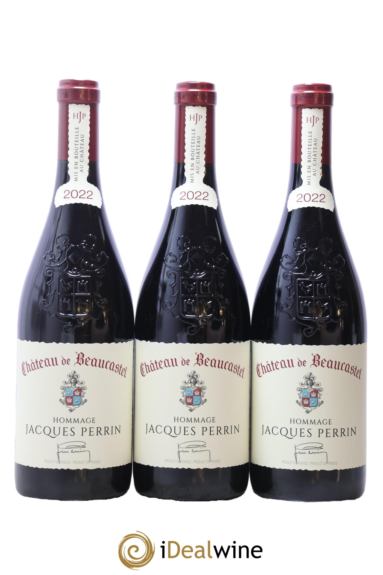 Châteauneuf-du-Pape Château de Beaucastel Hommage à Jacques Perrin Famille Perrin 2022 - Lot de 3 bouteilles - 0