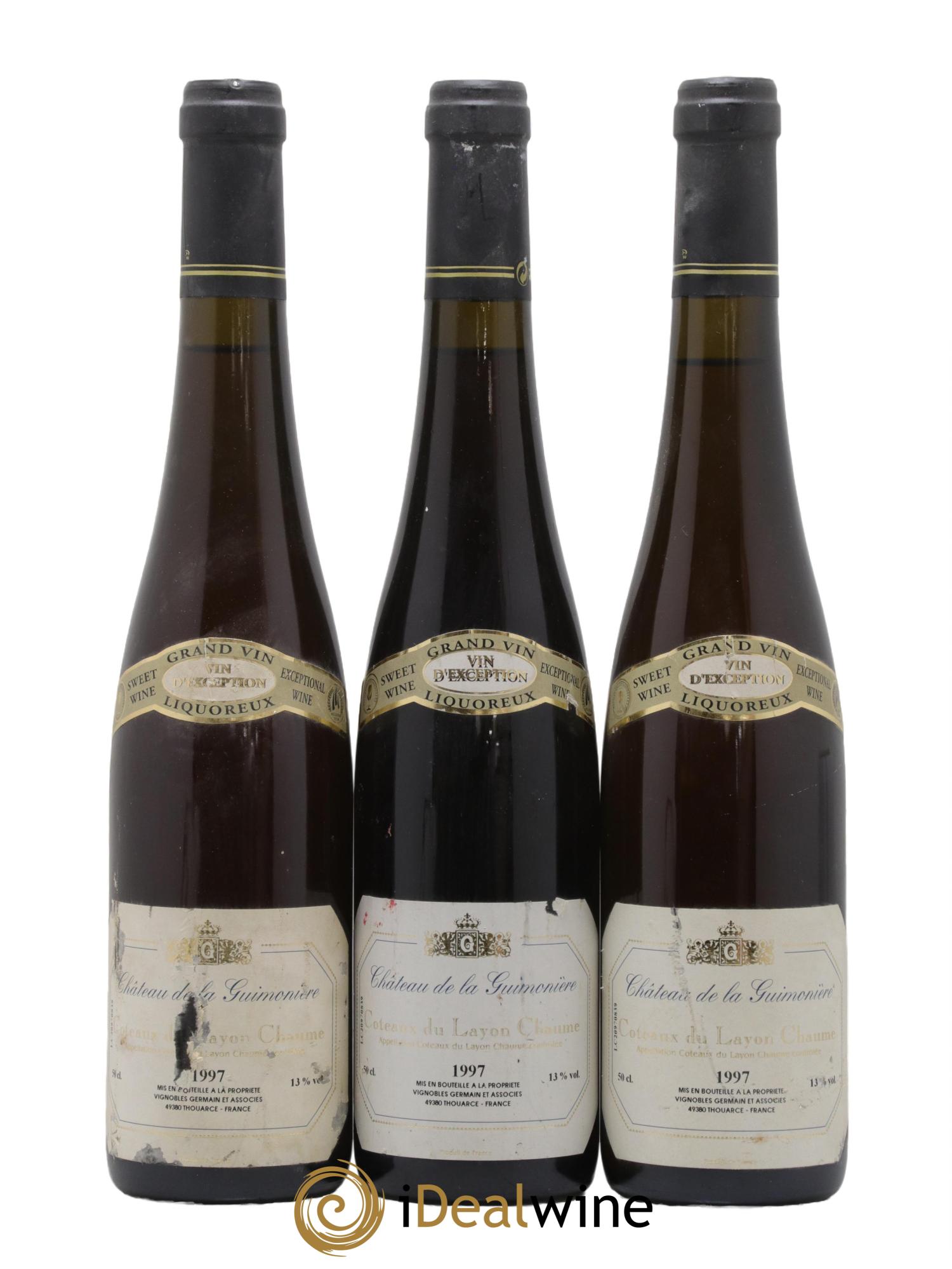 Coteaux du Layon Chaume Château de la Guimonière 1997 - Lot de 3 format 50cls - 0