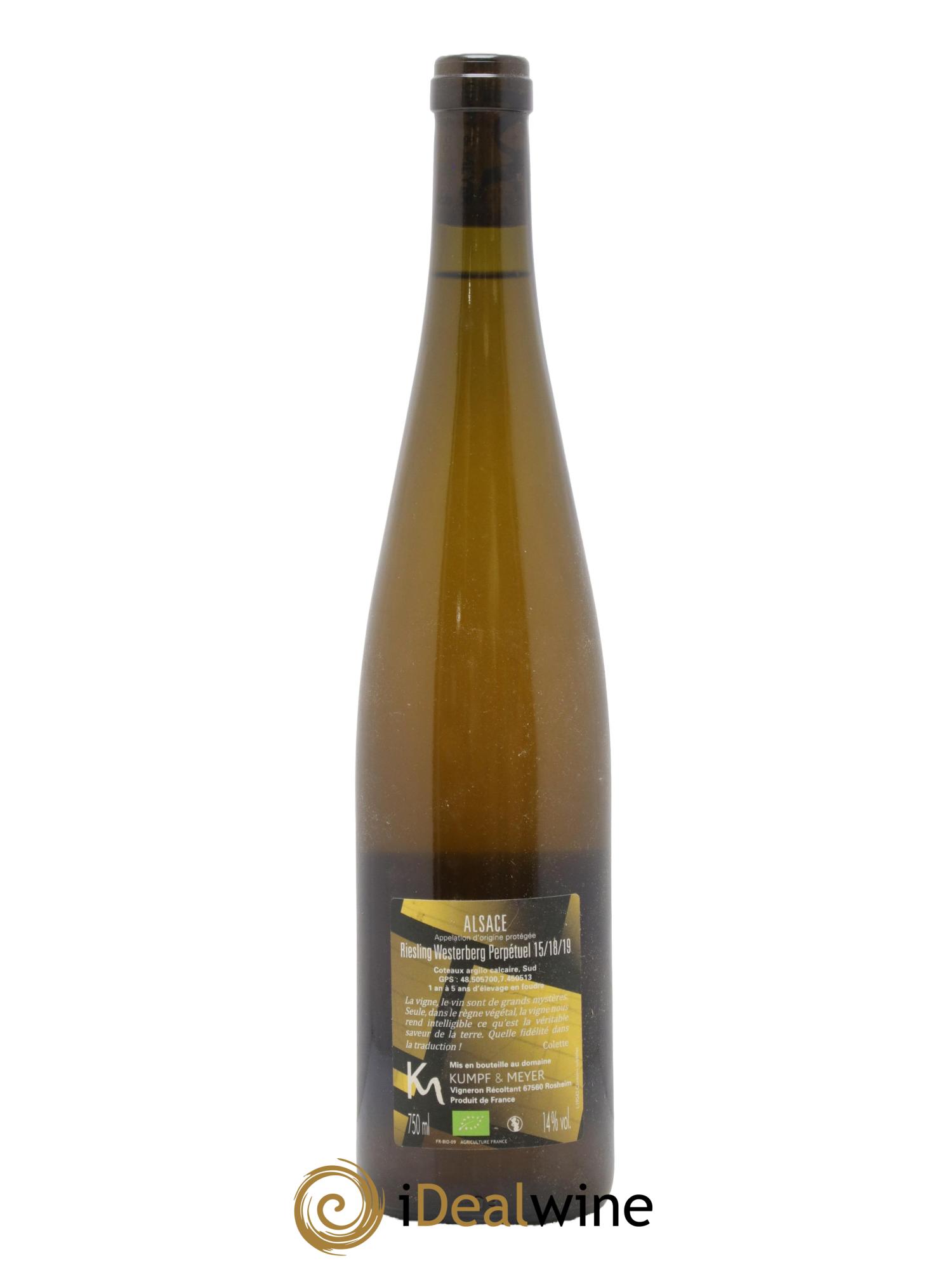 Alsace Riesling Westerberg Perpétuel 15/18/19 Kumpf Meyer - Lot de 1 bouteille - 1
