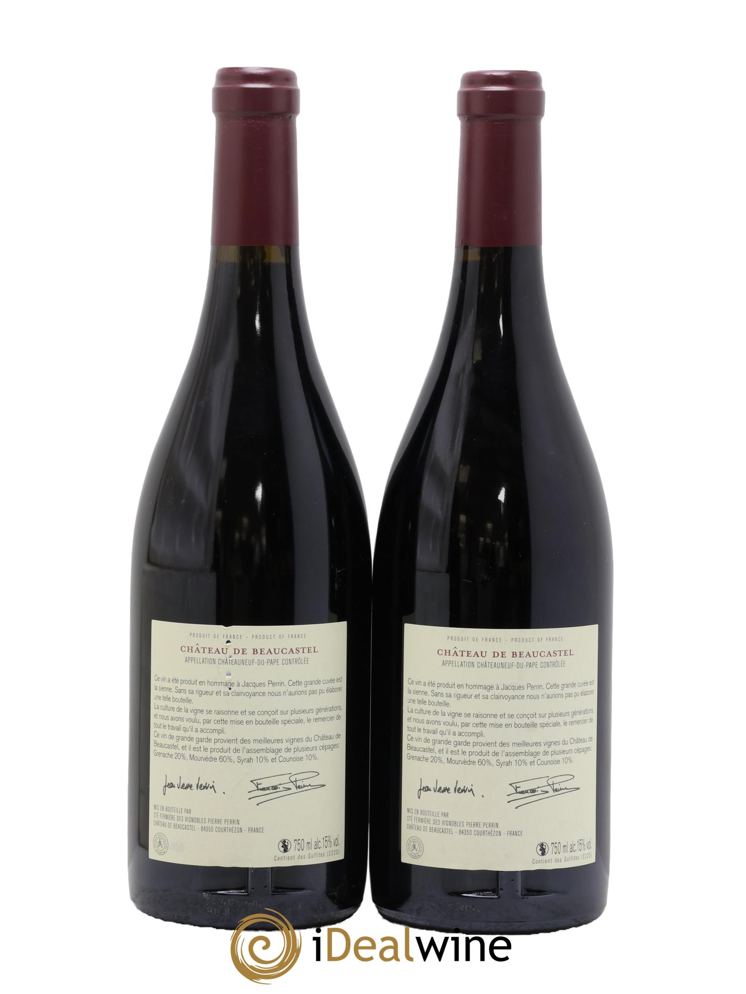 Châteauneuf-du-Pape Château de Beaucastel Hommage à Jacques Perrin Famille Perrin 2009 - Posten von 2 Flaschen - 1