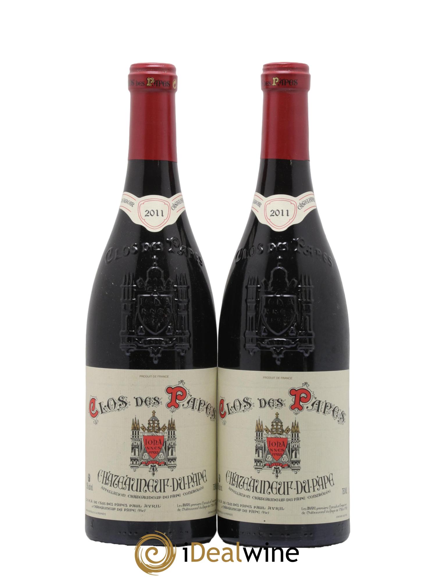 Châteauneuf-du-Pape Clos des Papes - Paul Avril 2011 - Lot de 2 bouteilles - 0