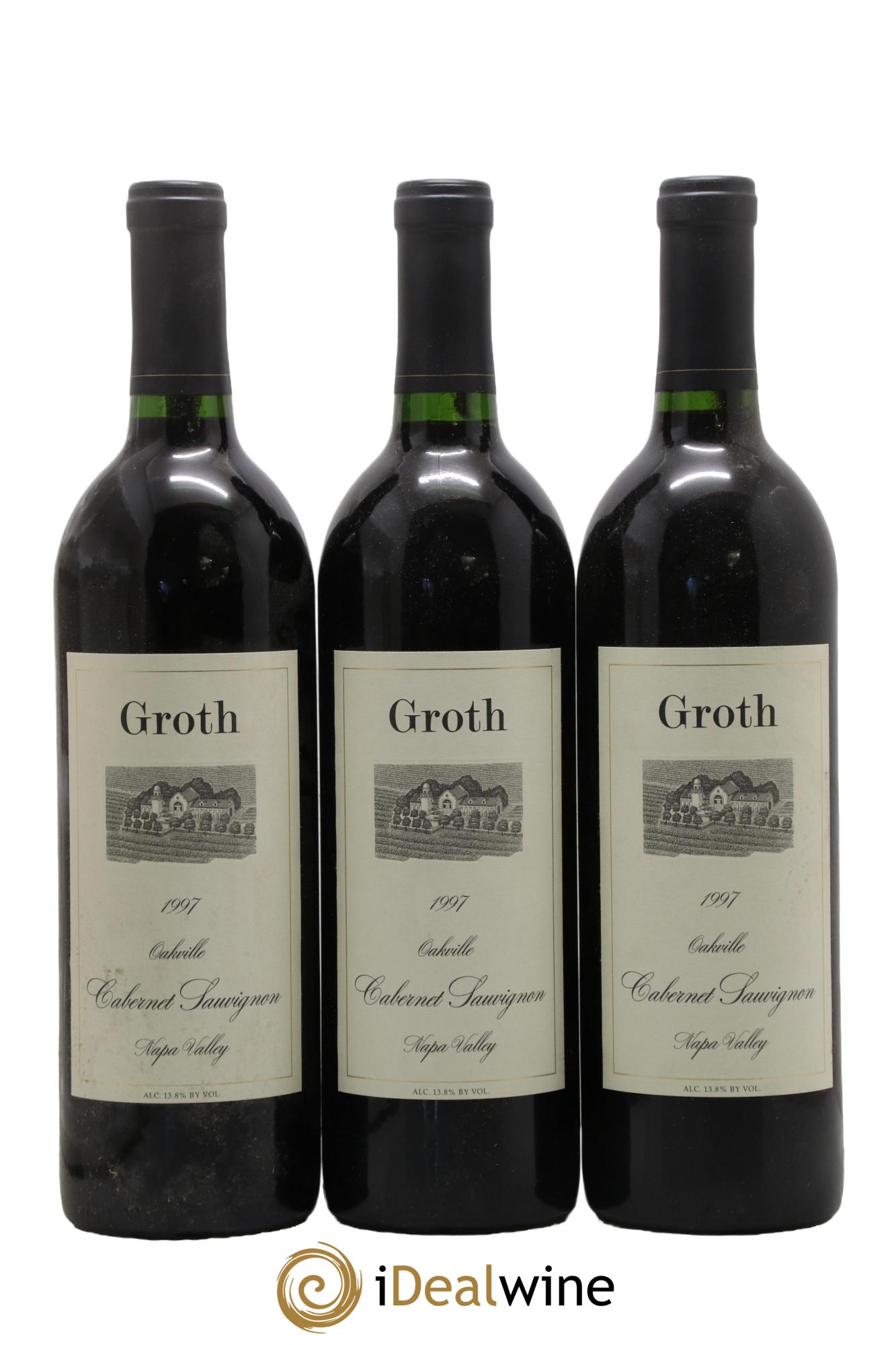 Napa Valley Cabernet Sauvignon Groth Vineyards 1997 - Lot de 3 bouteilles - 0