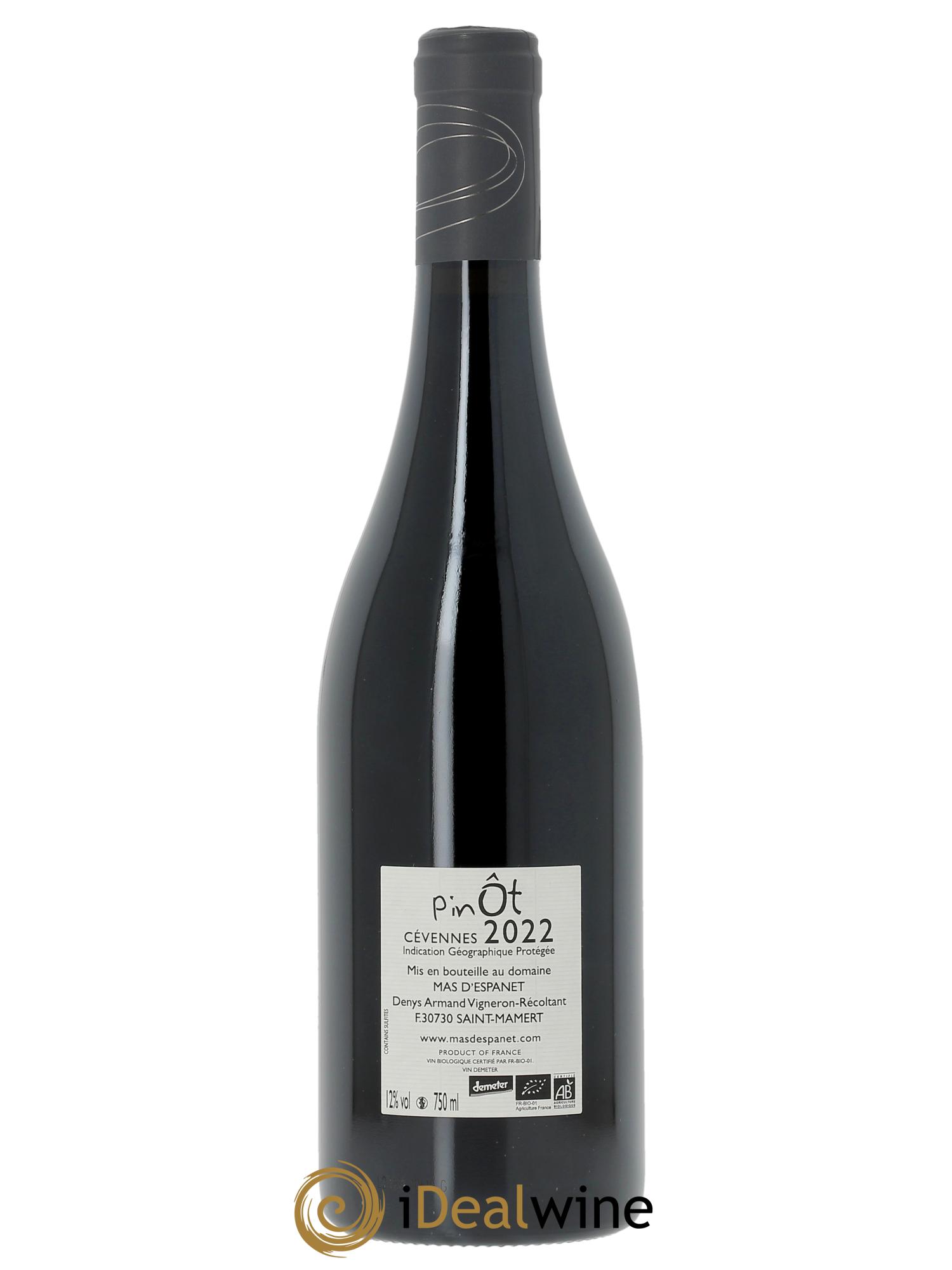 IGP Cévennes Mas d'Espanet  PinÔt  2022 - Lot de 1 bouteille - 1