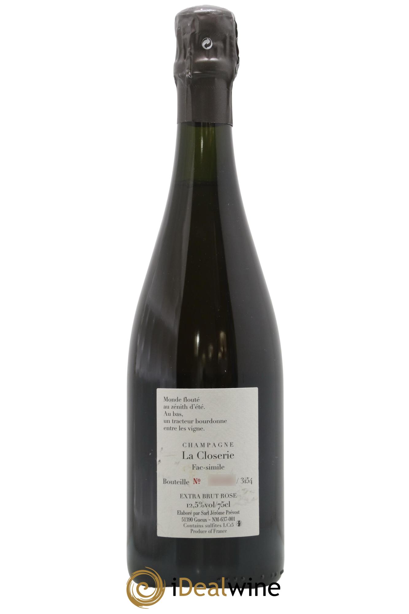 Fac-Simile Jérôme Prévost 2015 - Lot de 1 bouteille - 1