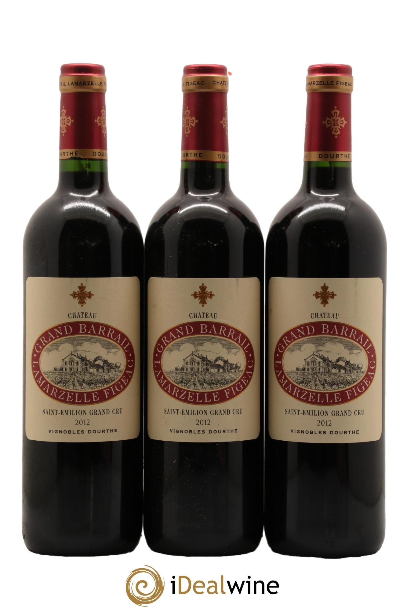 Château Grand Barrail Lamarzelle Figeac Grand Cru Classé 2012 - Lot de 3 bouteilles - 0