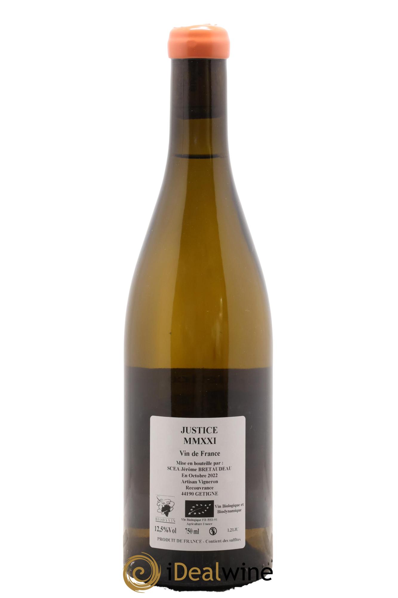Vin de France La Justice Jérôme Bretaudeau - Domaine de Bellevue 2021 - Lot of 1 bottle - 1