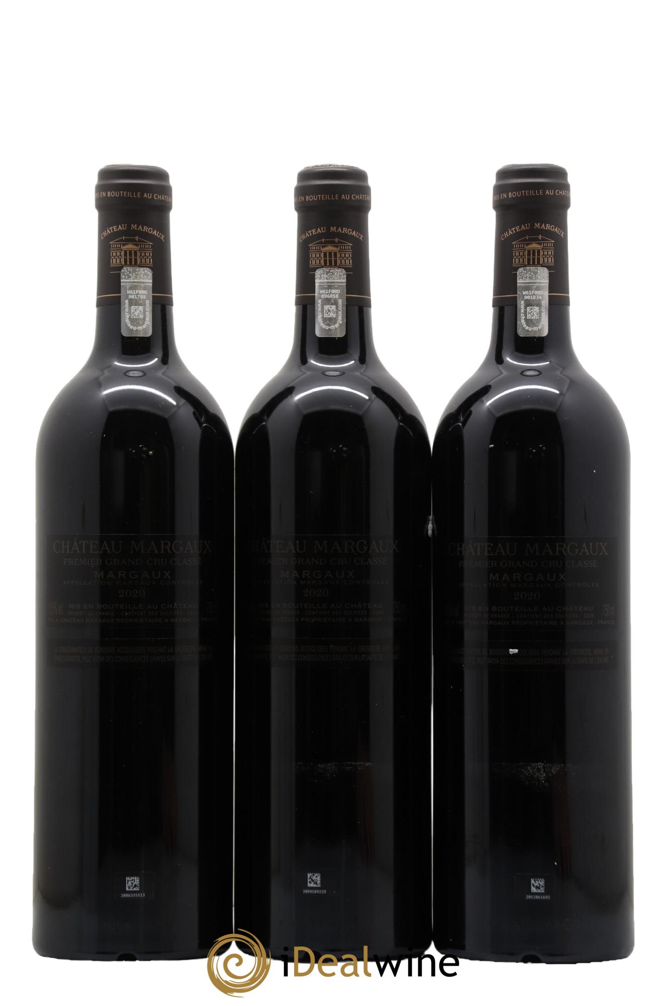 Château Margaux 1er Grand Cru Classé 2020 - Lot de 3 bouteilles - 1