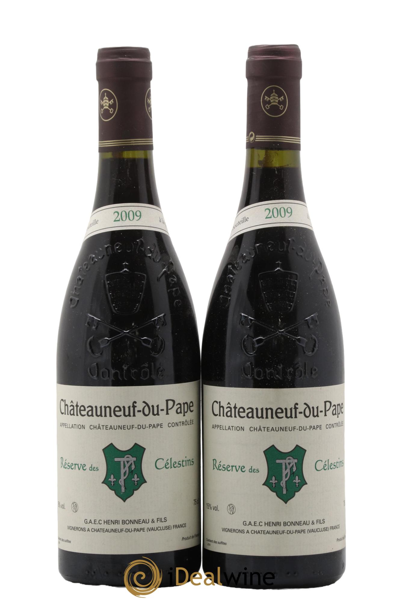 Châteauneuf-du-Pape Réserve des Célestins Henri Bonneau & Fils 2009 - Lot of 2 bottles - 0