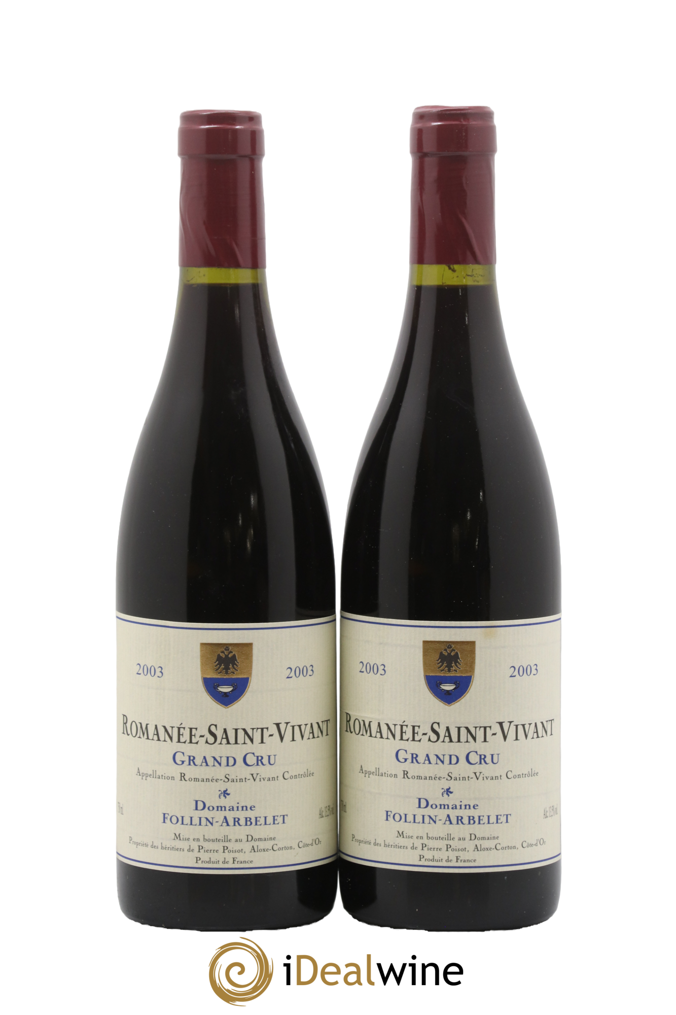 Romanée-Saint-Vivant Grand Cru Follin-Arbelet 2003 - Lot de 2 bouteilles - 0
