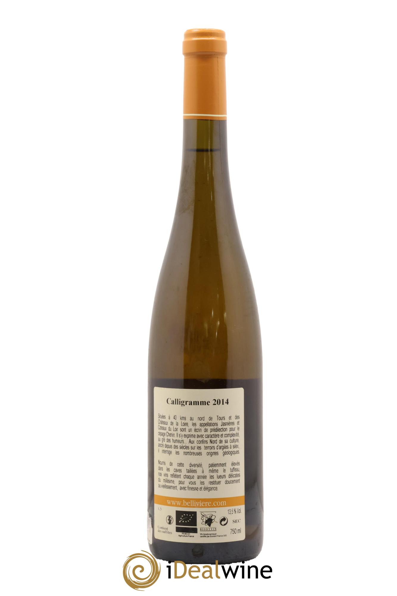 Jasnières Calligramme Domaine de Bellivière 2014 - Posten von 1 Flasche - 1