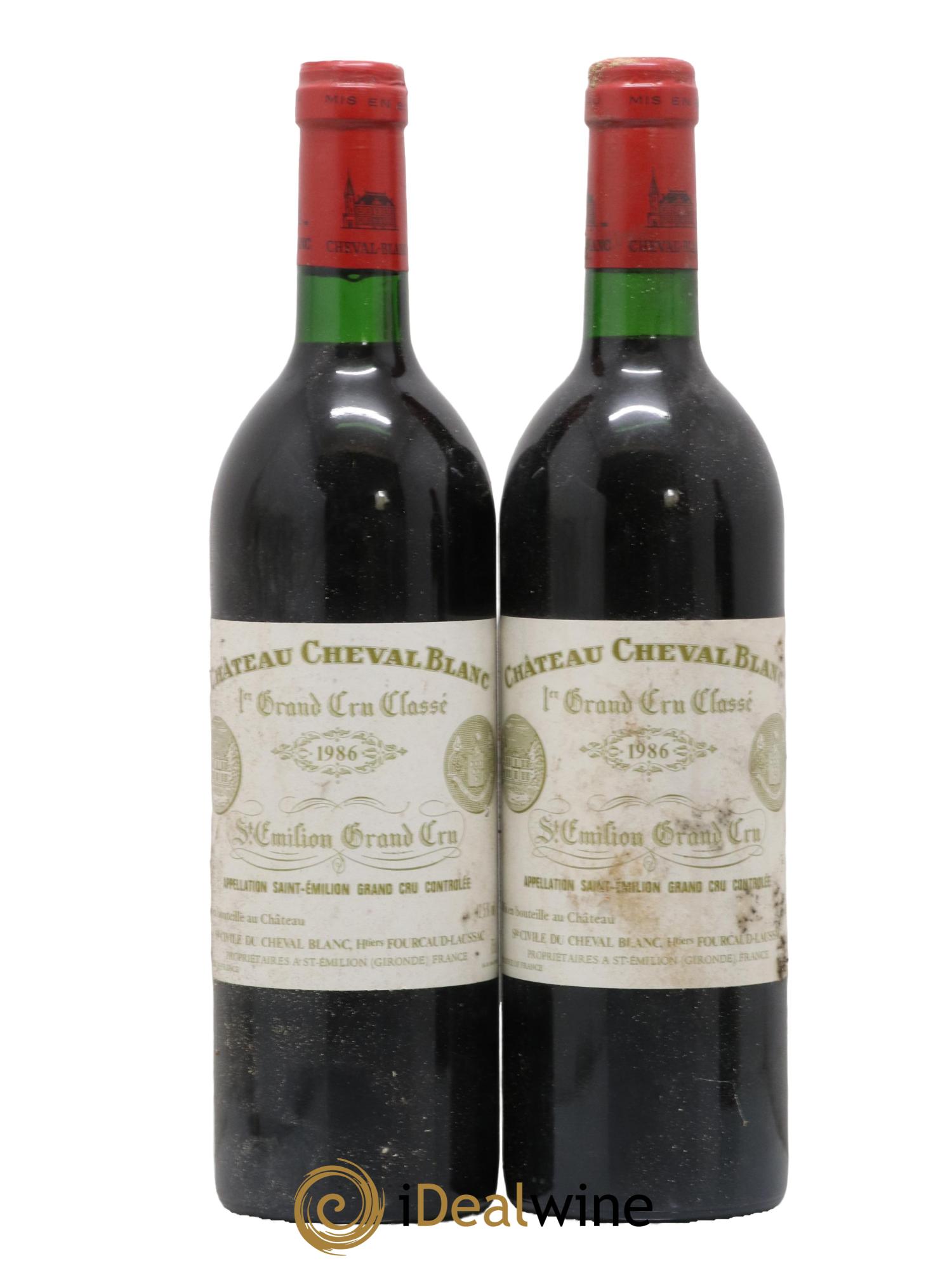 Château Cheval Blanc 1er Grand Cru Classé A 1986 - Lot de 2 bouteilles - 0