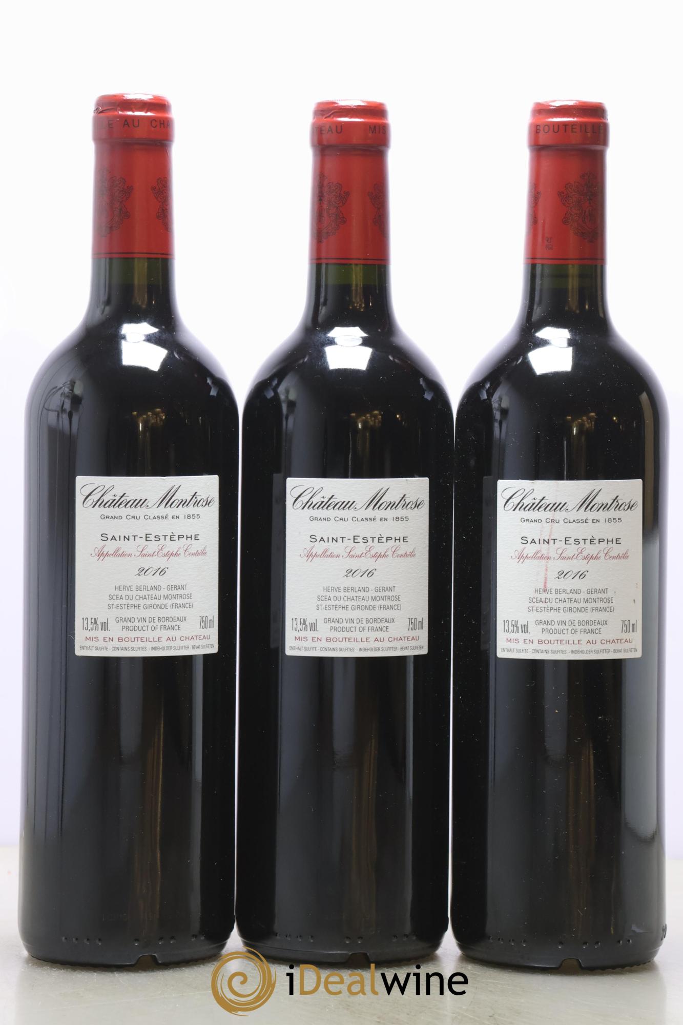Château Montrose 2ème Grand Cru Classé 2016 - Lot of 3 bottles - 1