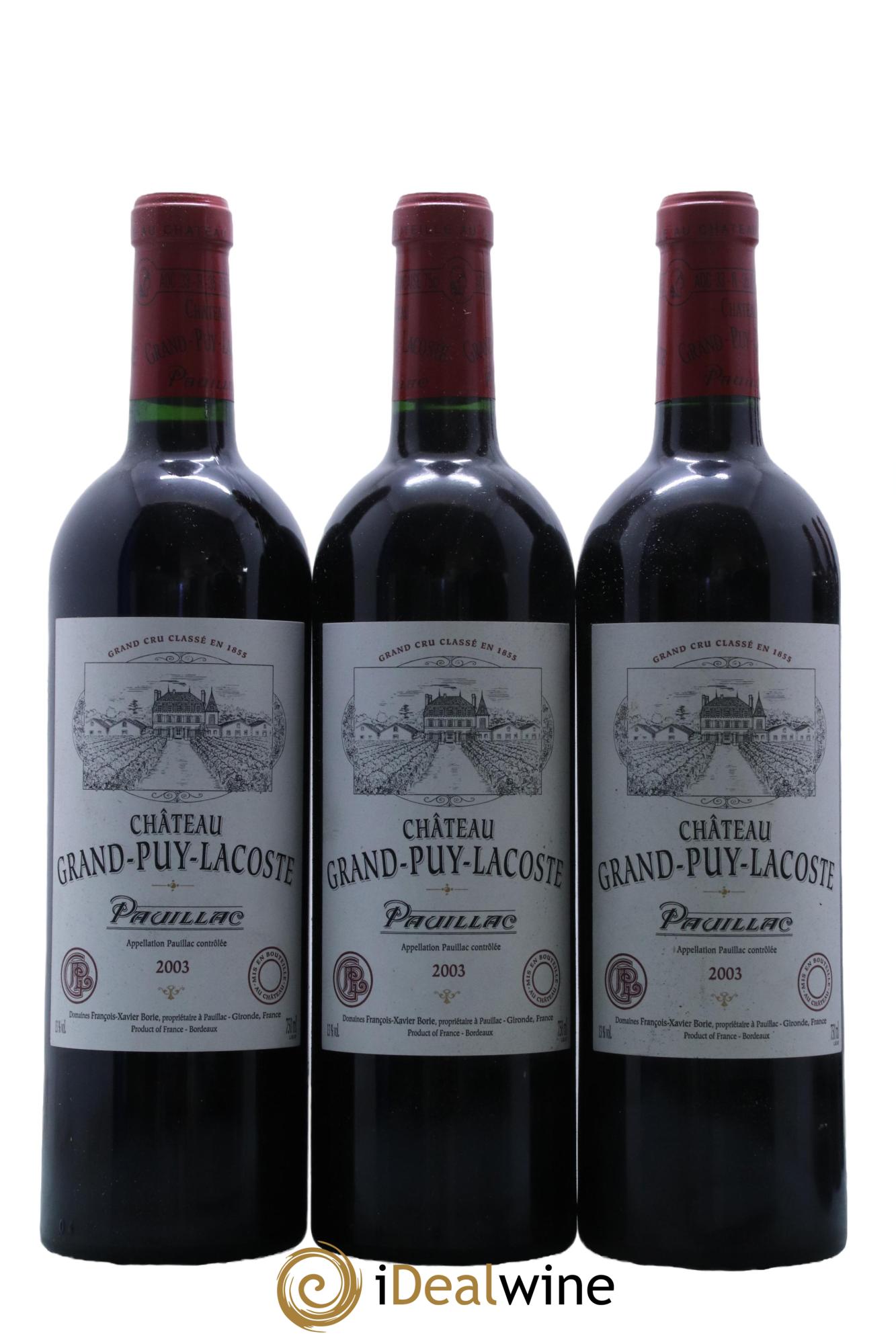 Château Grand Puy Lacoste 5ème Grand Cru Classé 2003 - Lot de 12 bouteilles - 3