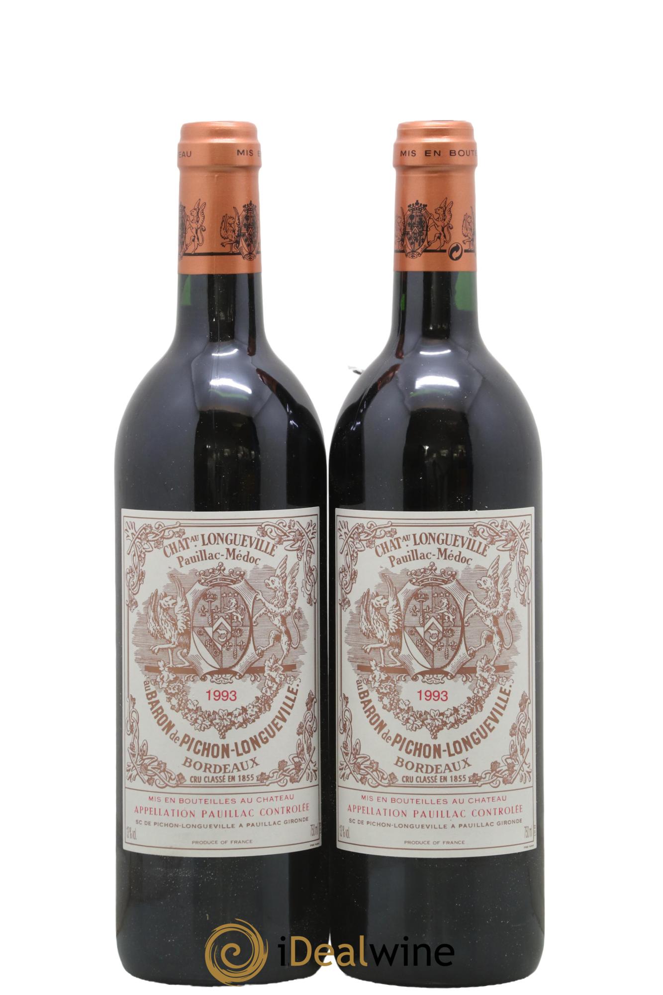 Pichon Longueville Baron 2ème Grand Cru Classé 1993 - Lot of 2 bottles - 0