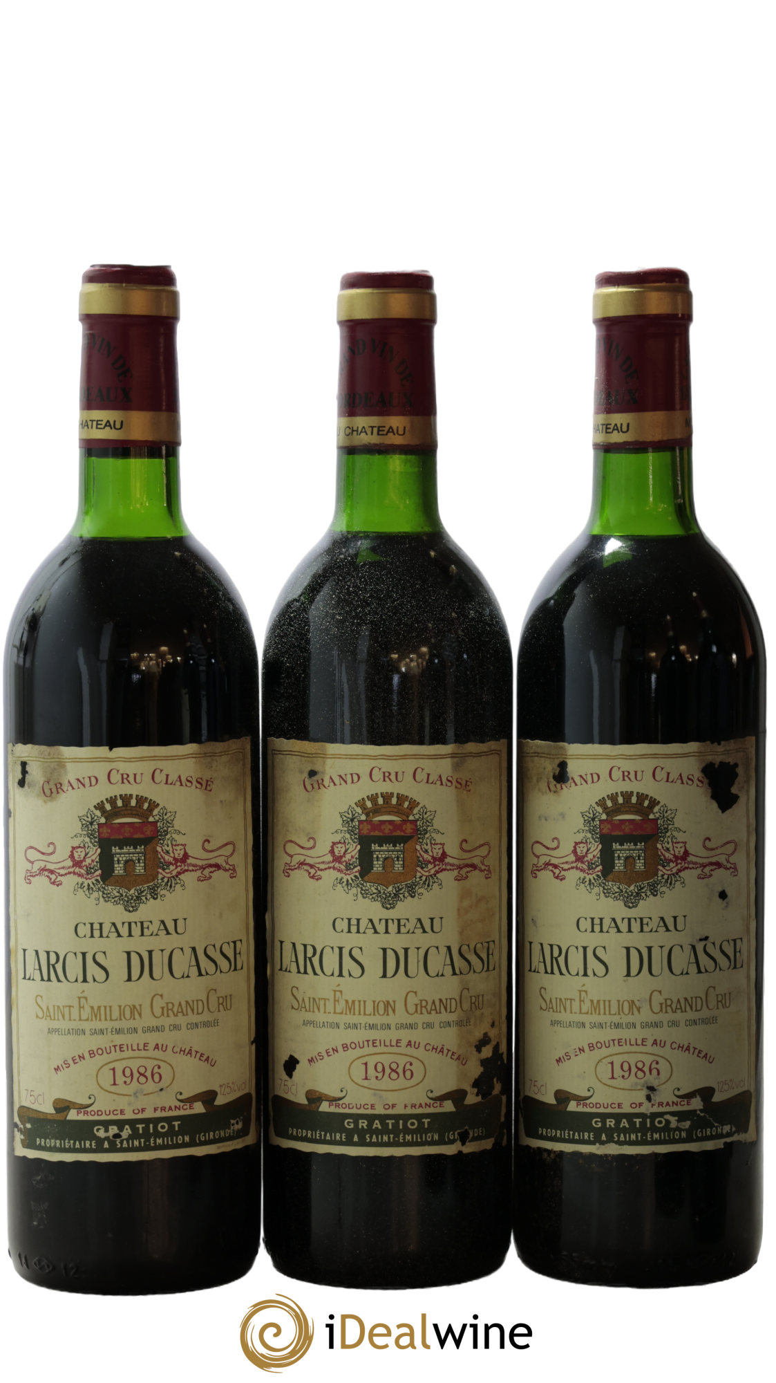 Château Larcis Ducasse 1er Grand Cru Classé B 1986 - Lot of 3 bottles - 0