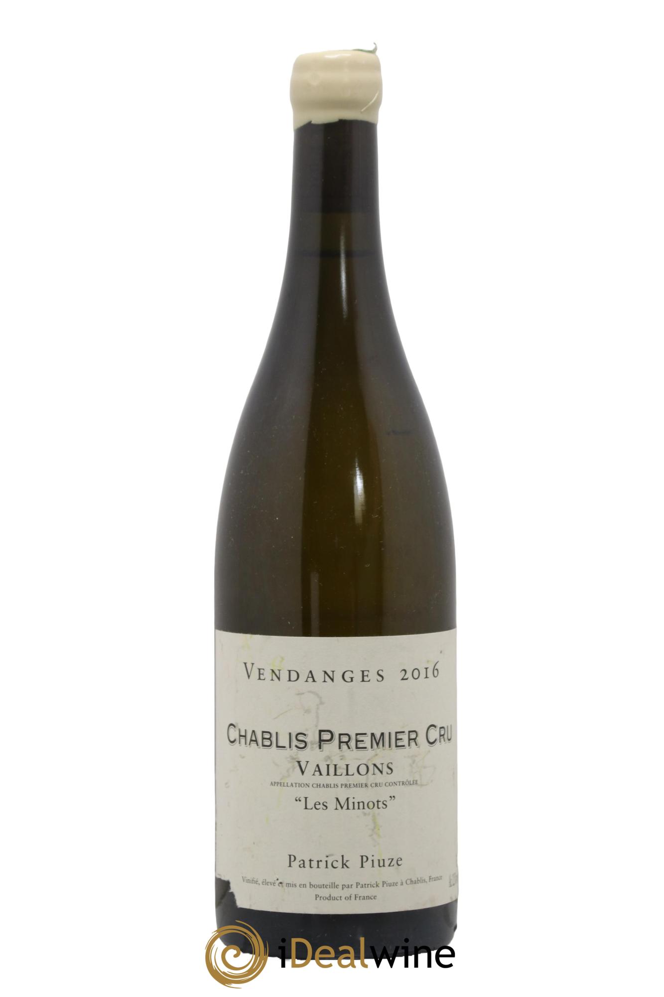 Chablis 1er Cru Vaillons Les Minots Patrick Piuze (Domaine) 2016 - Lot de 1 bouteille - 0