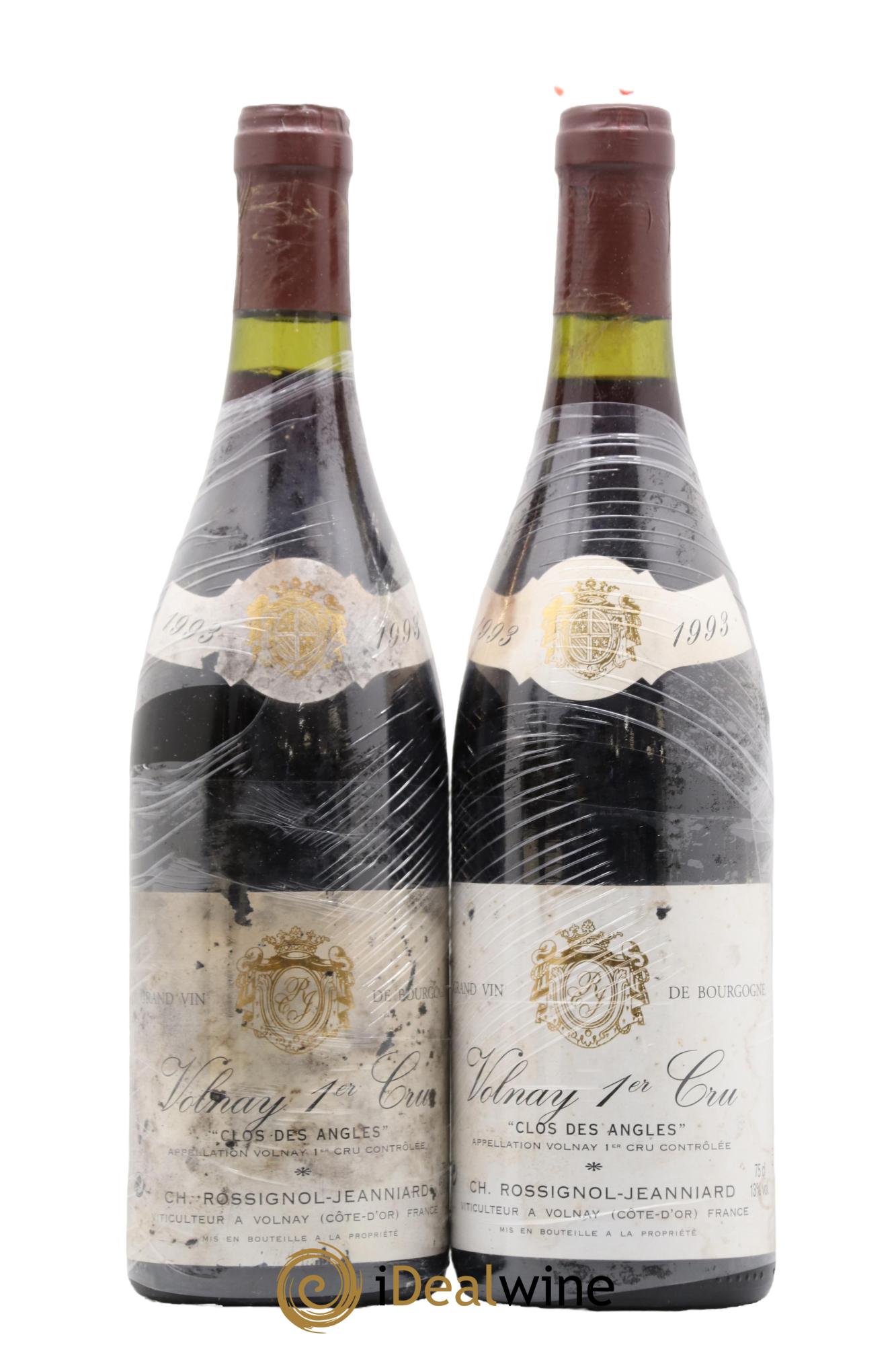 Volnay 1er Cru Clos des Angles Rossignol Jeanniard 1993 - Lot de 2 bouteilles - 0