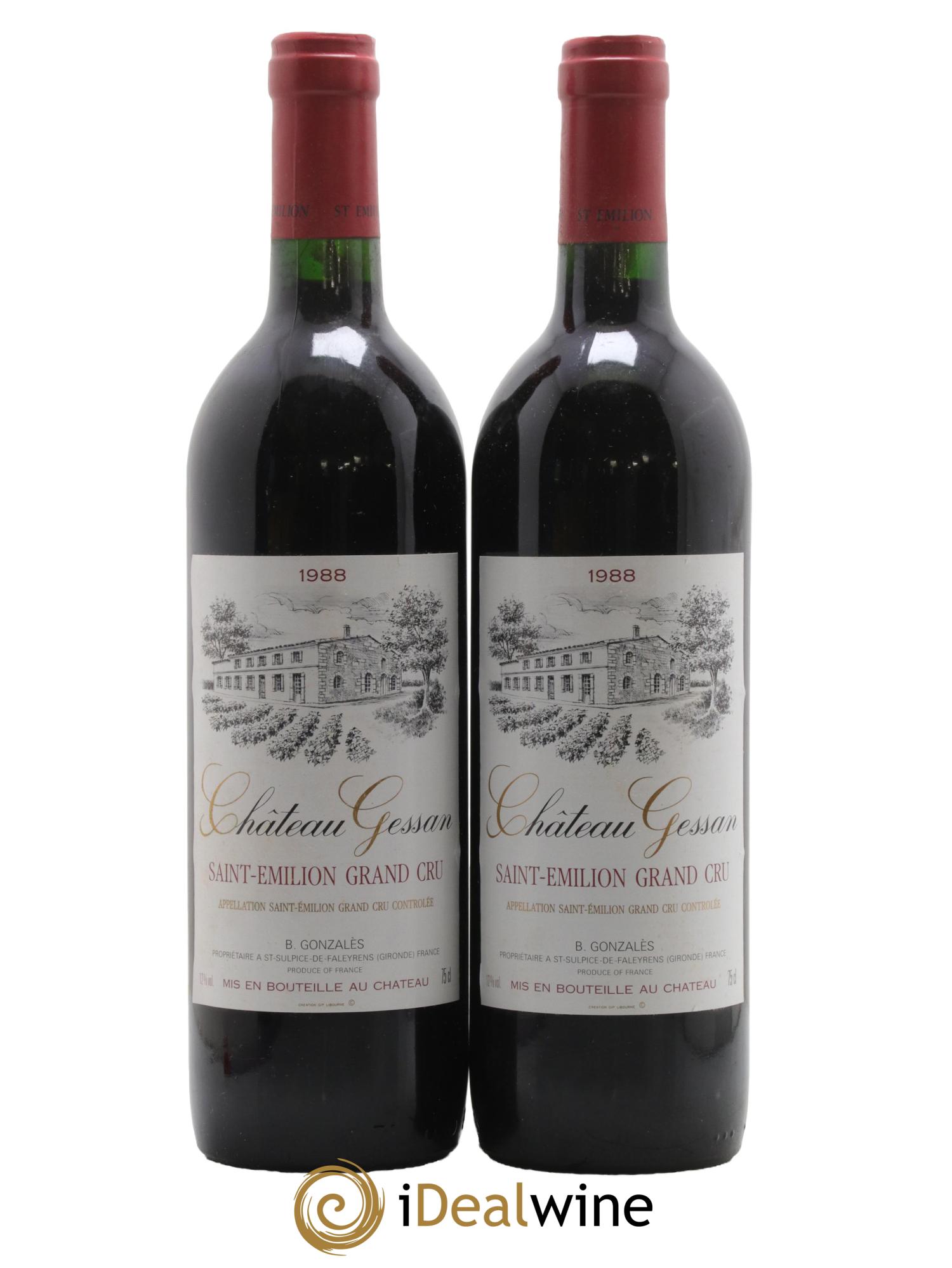 Saint-Émilion Grand Cru Château Gessan 1988 - Posten von 2 Flaschen - 0