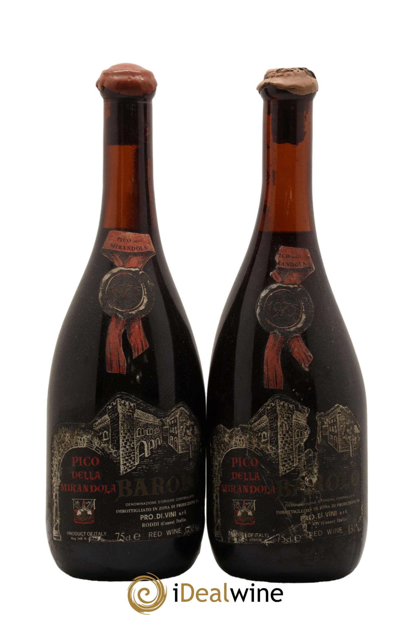 Barolo Picco della Mirandola 1975 - Lot de 2 bouteilles - 0