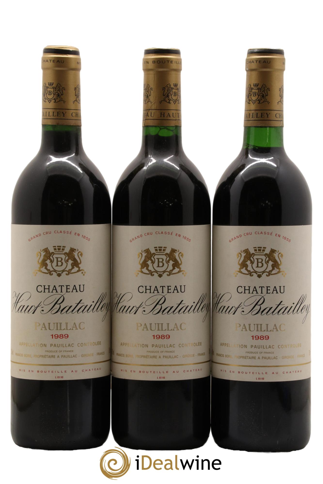 Château Haut Batailley 5ème Grand Cru Classé 1989 - Lot de 3 bouteilles - 0