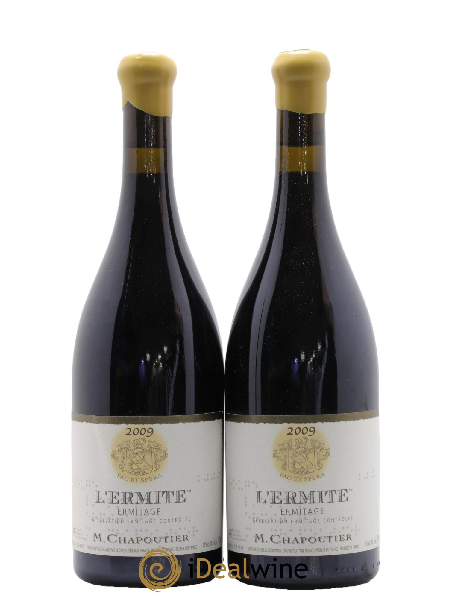 Hermitage Ermitage l'Ermite Chapoutier 2009 - Lot de 2 bouteilles - 0