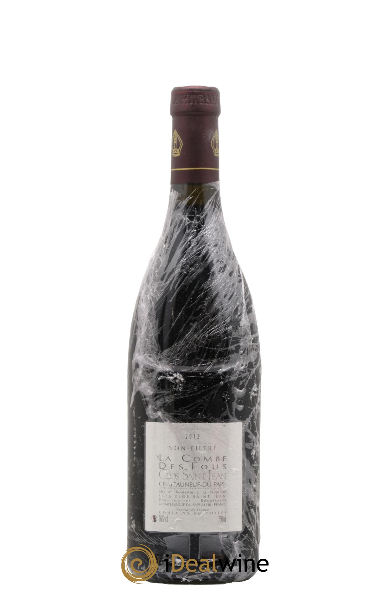 Châteauneuf-du-Pape Clos Saint-Jean La Combe des Fous Pascal et Vincent Maurel 2012 - Lot de 1 bouteille - 1