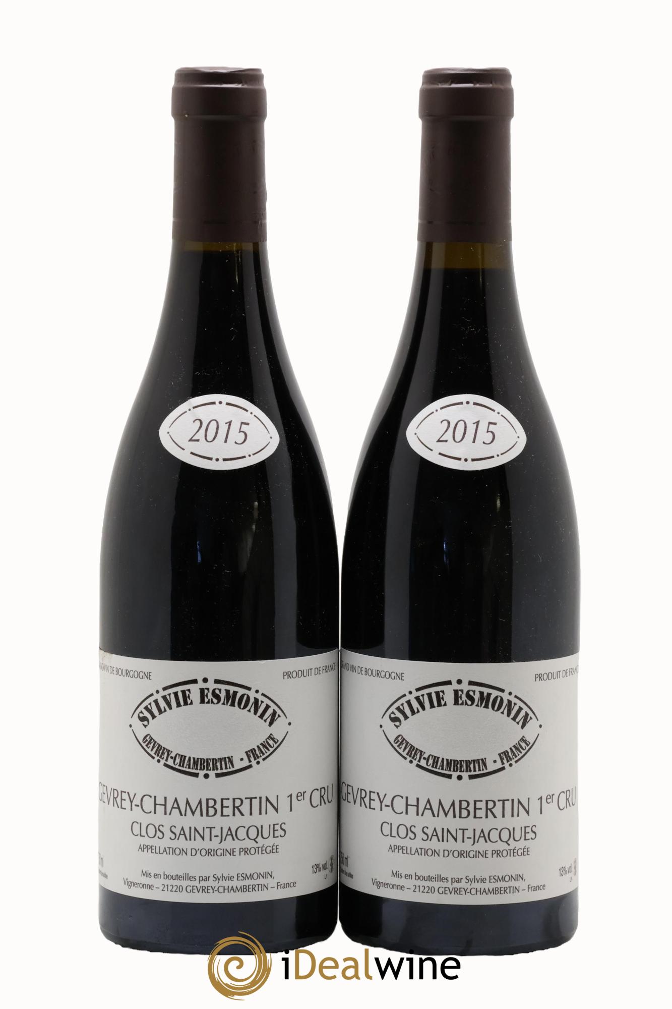 Gevrey-Chambertin 1er Cru Clos Saint-Jacques Michel Esmonin 2015 - Lot of 2 bottles - 0