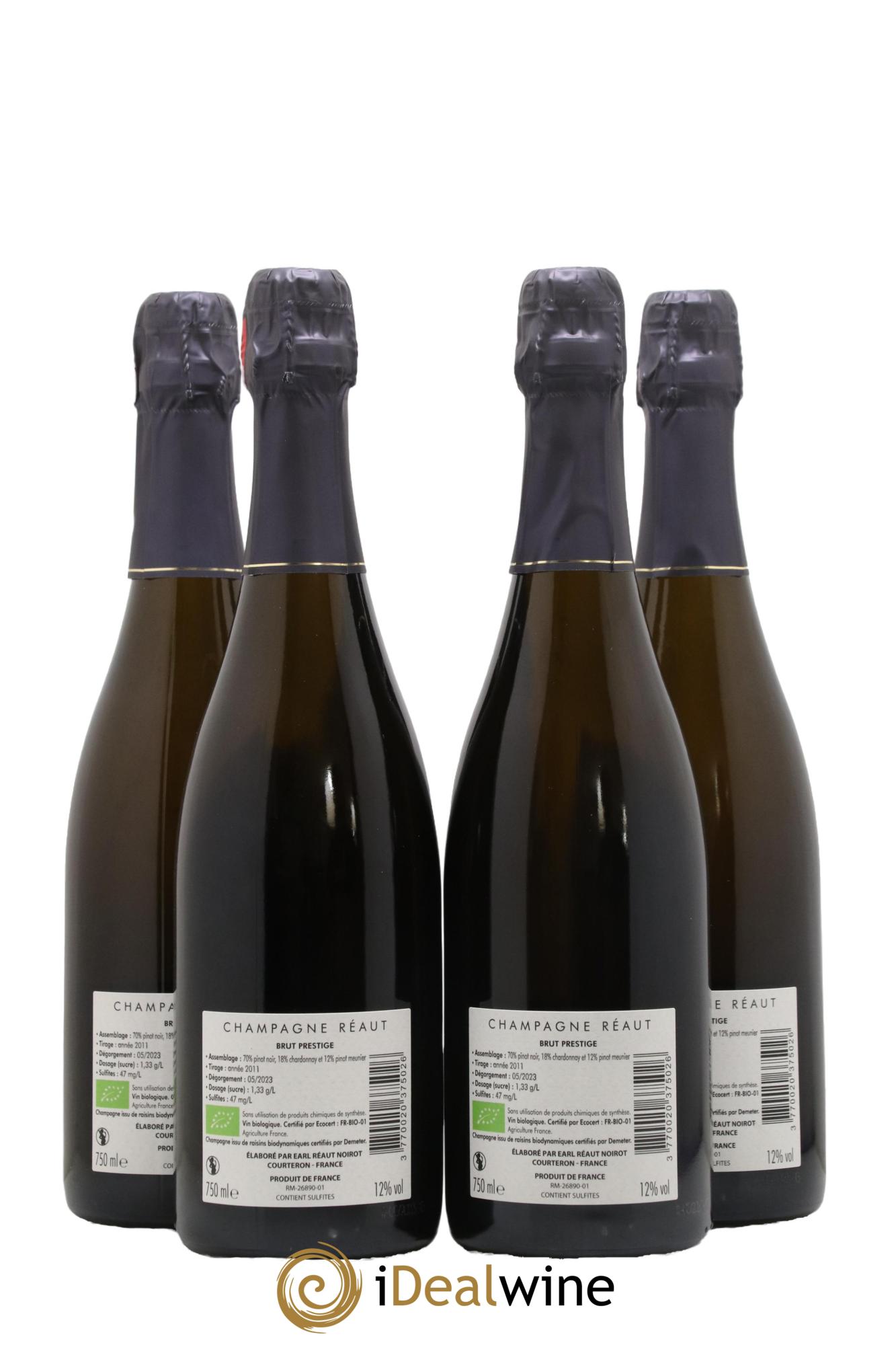Champagne Brut Prestige Alain Reaut - Lot of 4 bottles - 1