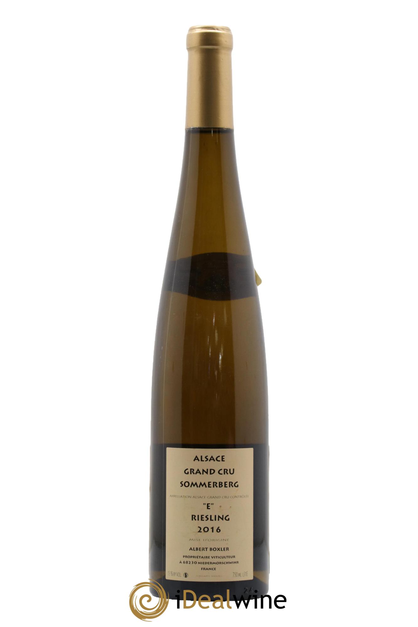 Alsace Riesling Grand Cru Sommerberg E Albert Boxler 2016 - Lot de 1 bouteille - 1