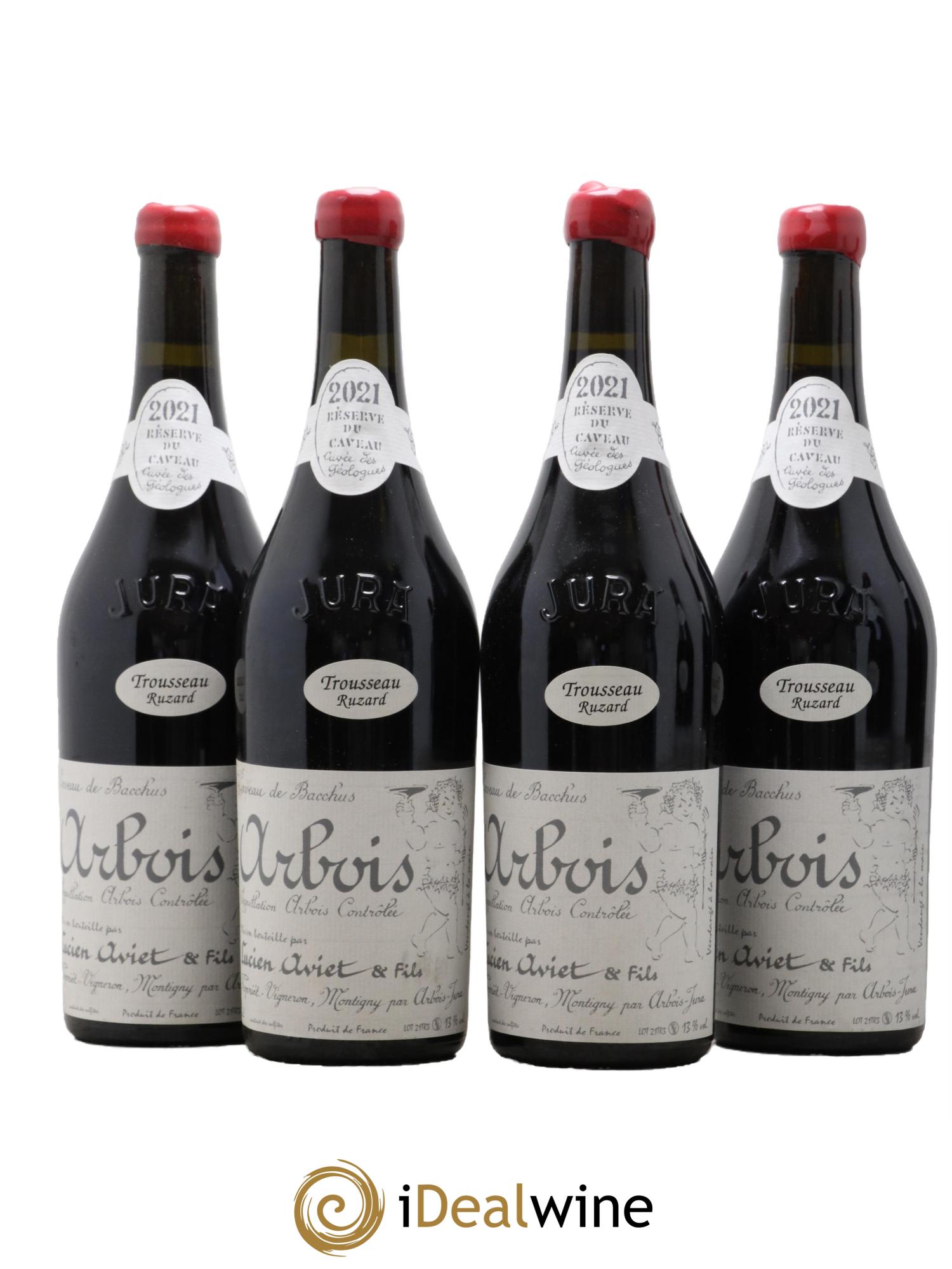 Arbois Trousseau Ruzard Cuvée des Géologues Lucien Aviet (Domaine) 2021 - Lot de 4 bouteilles - 0