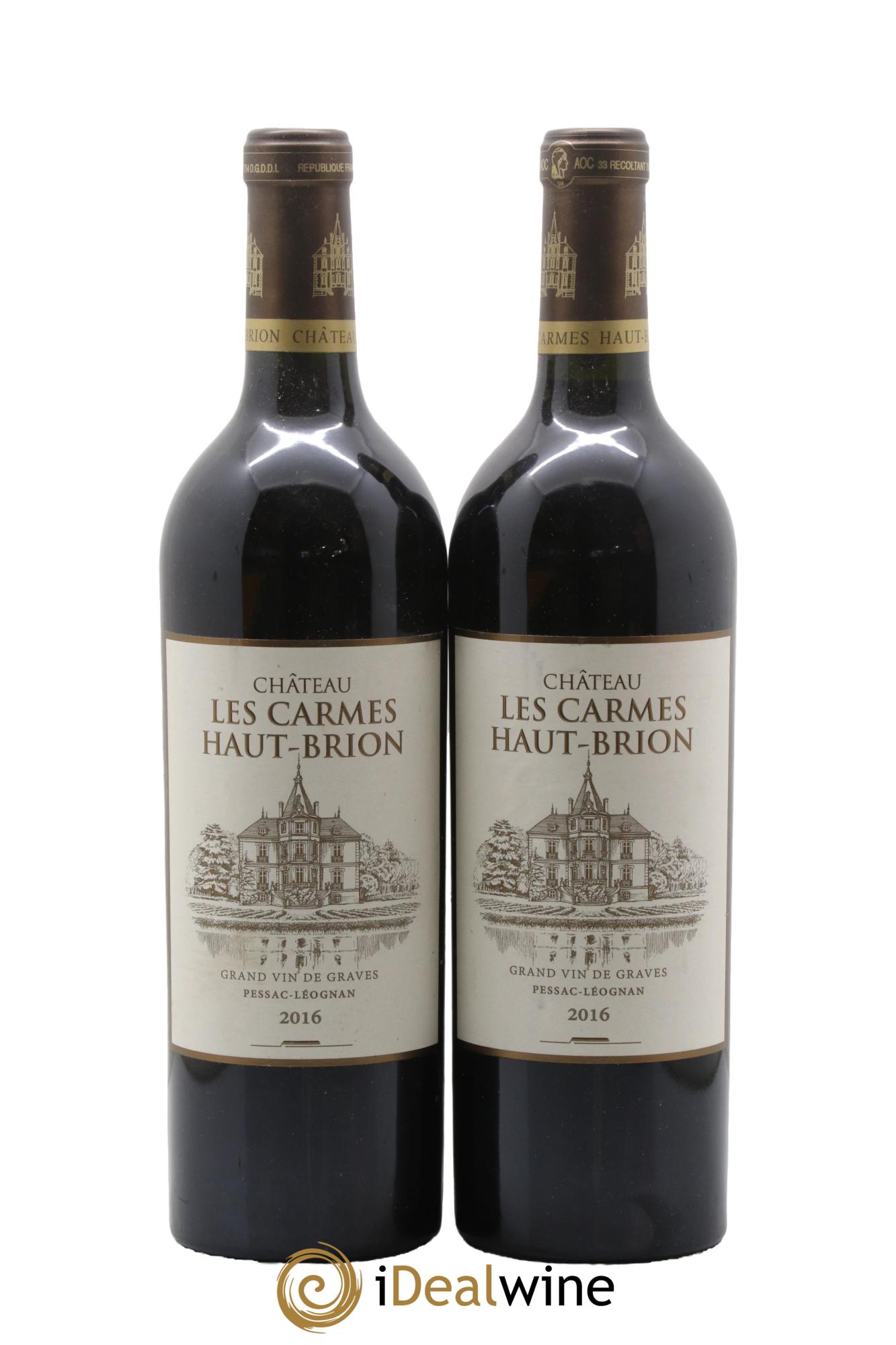 Château Les Carmes Haut-Brion 2016 - Lotto di 2 bottiglie - 0