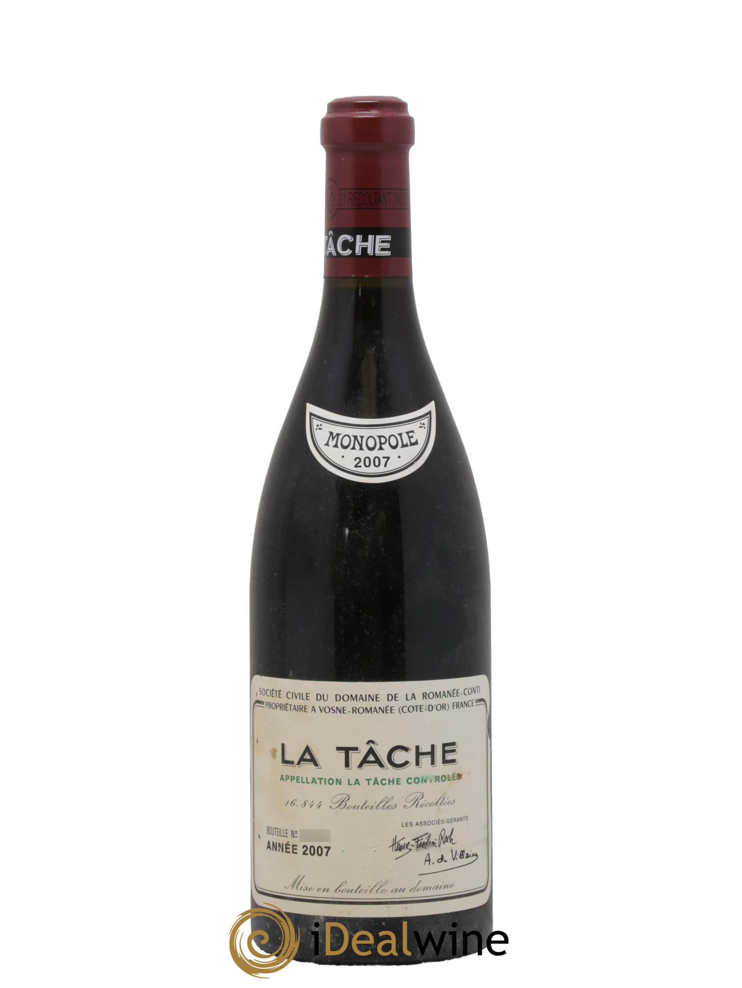 La Tâche Grand Cru Domaine de la Romanée-Conti 2007 - Lotto di 1 bottiglia - 0