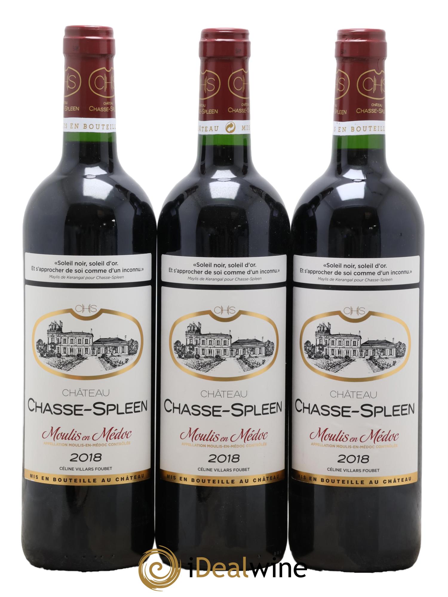 Château Chasse Spleen 2018 - Lot de 3 bouteilles - 0
