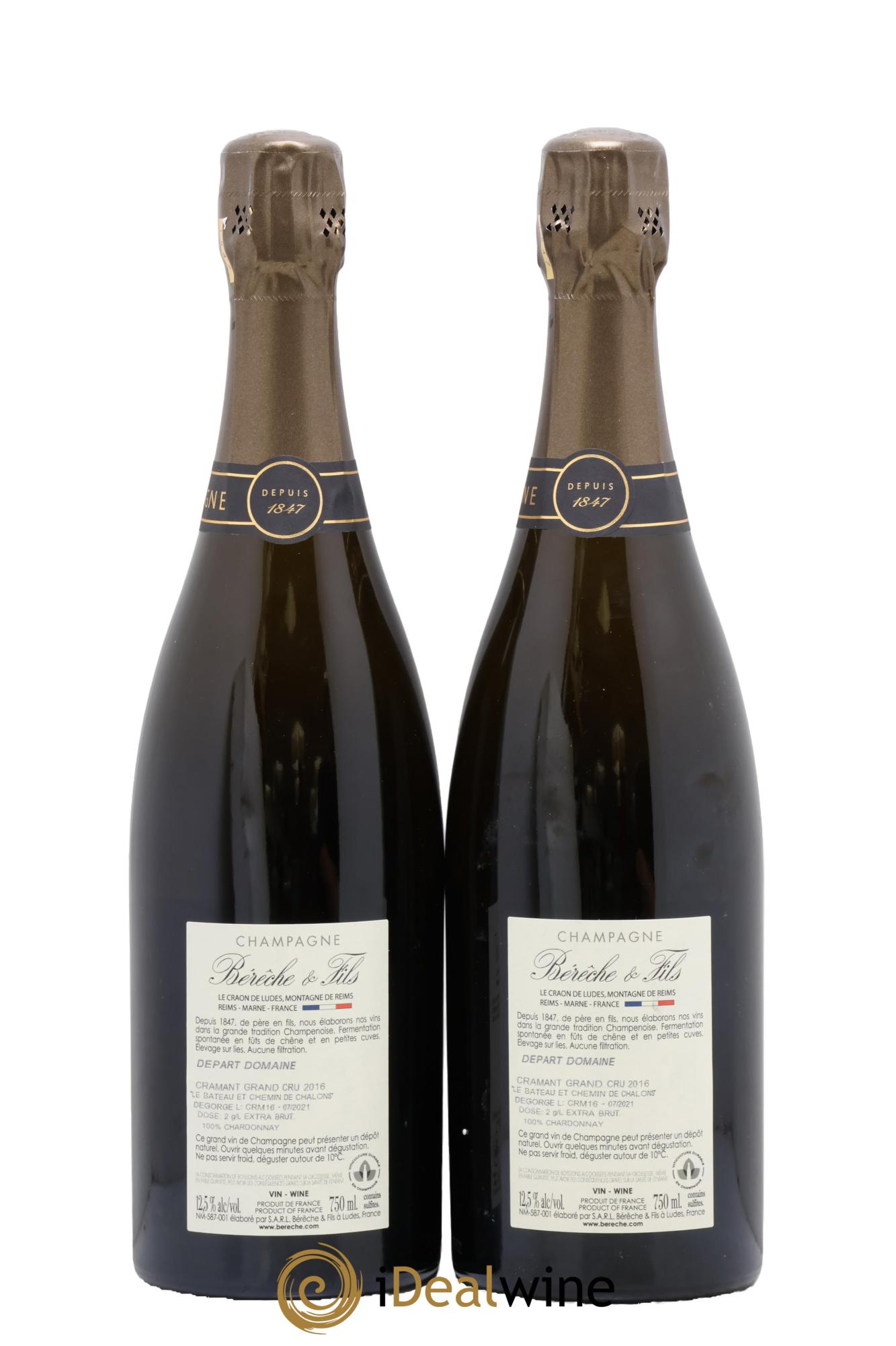 Cramant Grand Cru Extra-Brut Bérêche et Fils 2016 - Lot of 2 bottles - 1