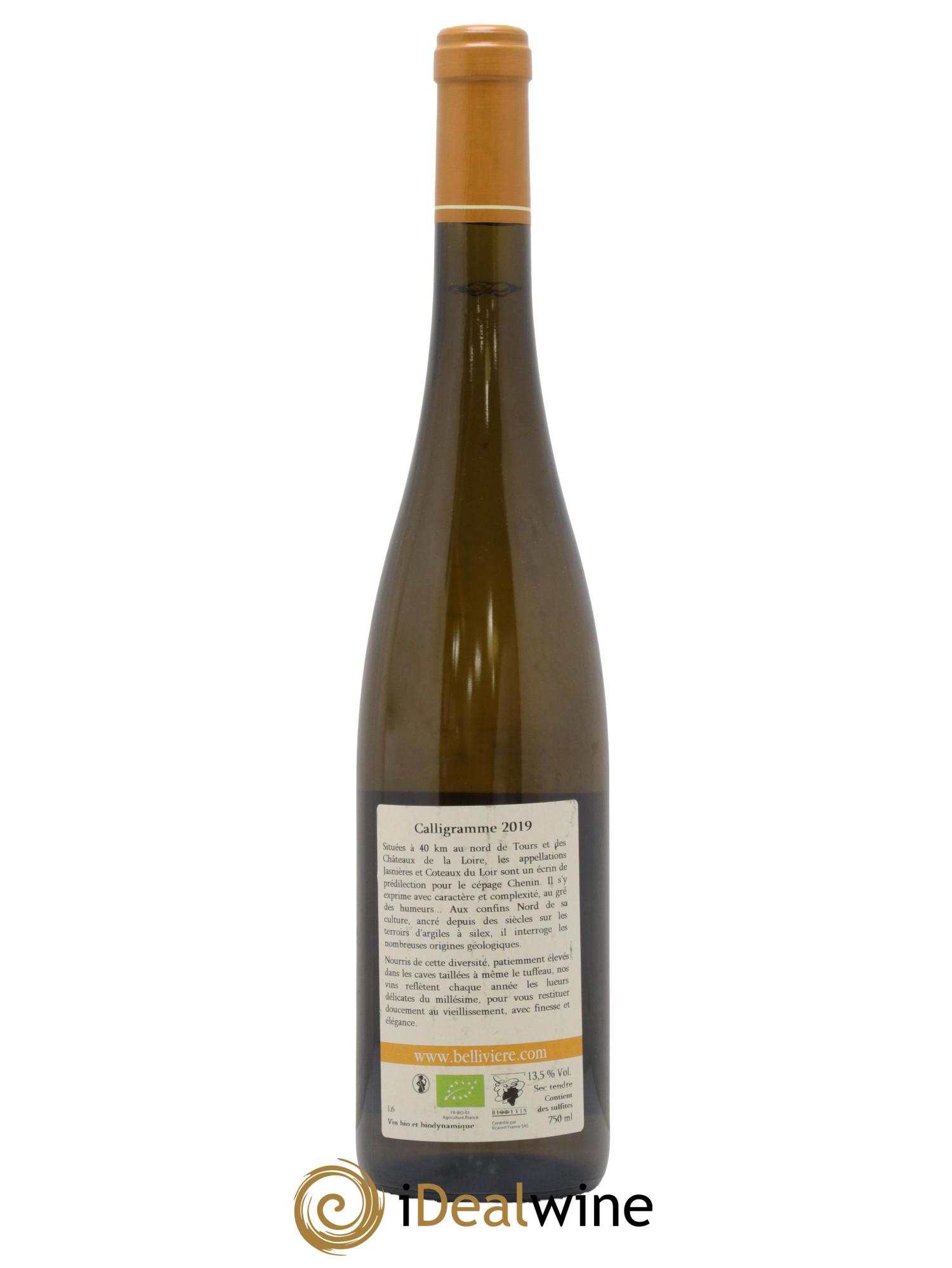Jasnières Calligramme Domaine de Bellivière 2019 - Lot de 1 bouteille - 1