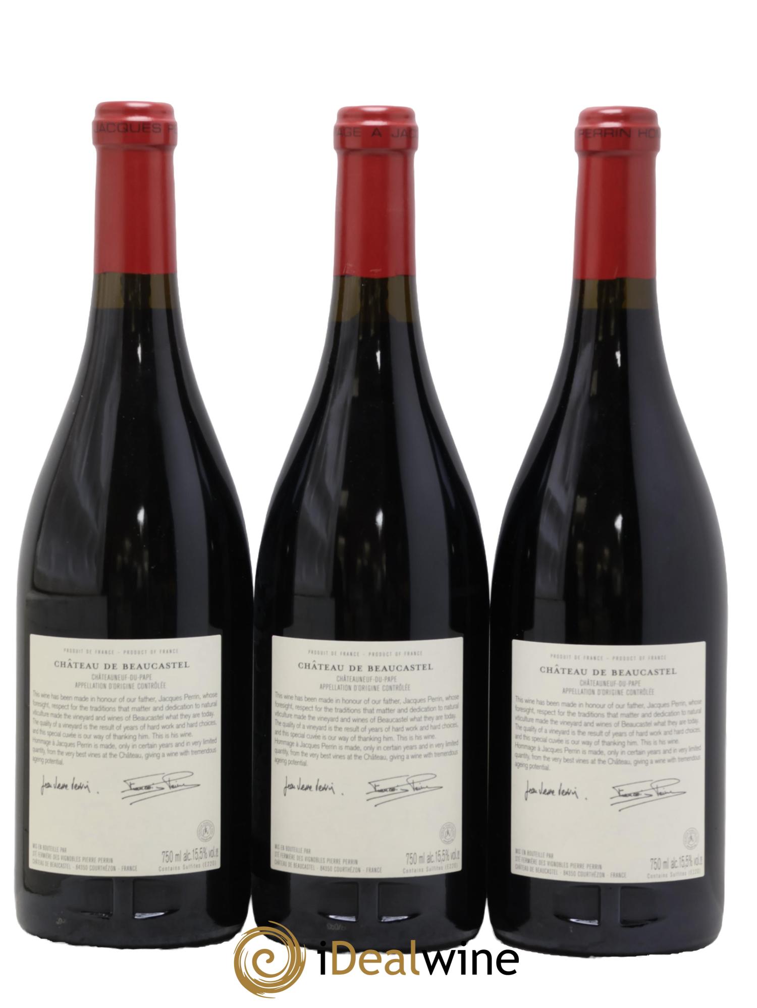 Châteauneuf-du-Pape Château de Beaucastel Hommage à Jacques Perrin Famille Perrin 2012 - Posten von 3 Flaschen - 1